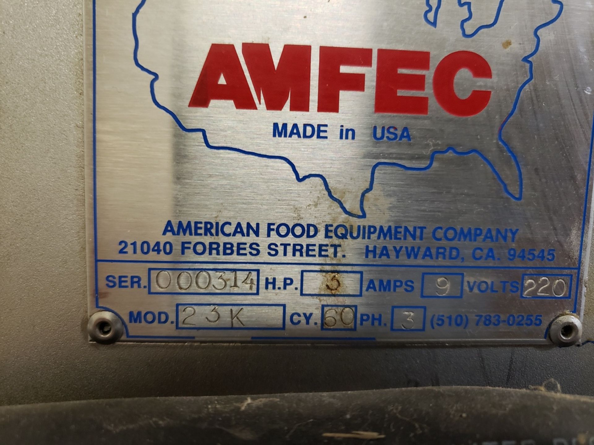 AMFEC Trough Lift & Dump, M# 23K, S/N 000314, W/ Stainless Steel Roll-In Dough Trou | Rig Fee: $450 - Image 2 of 3
