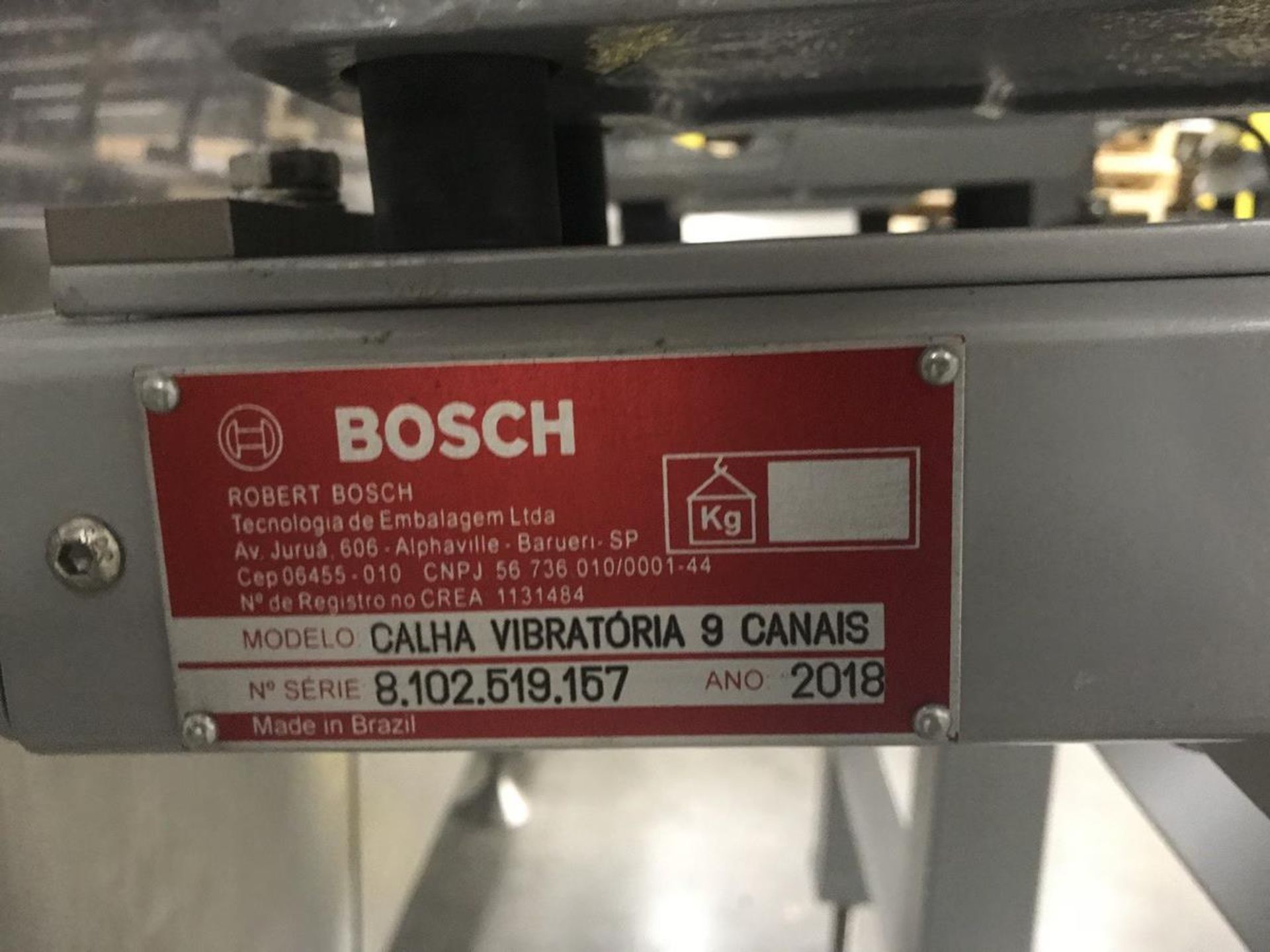 2018 Bosch Calha Vibratoria 9 Canais 9-Channel Vibratory Cracker Transport System, 24 | Subj to Bulk - Image 2 of 2