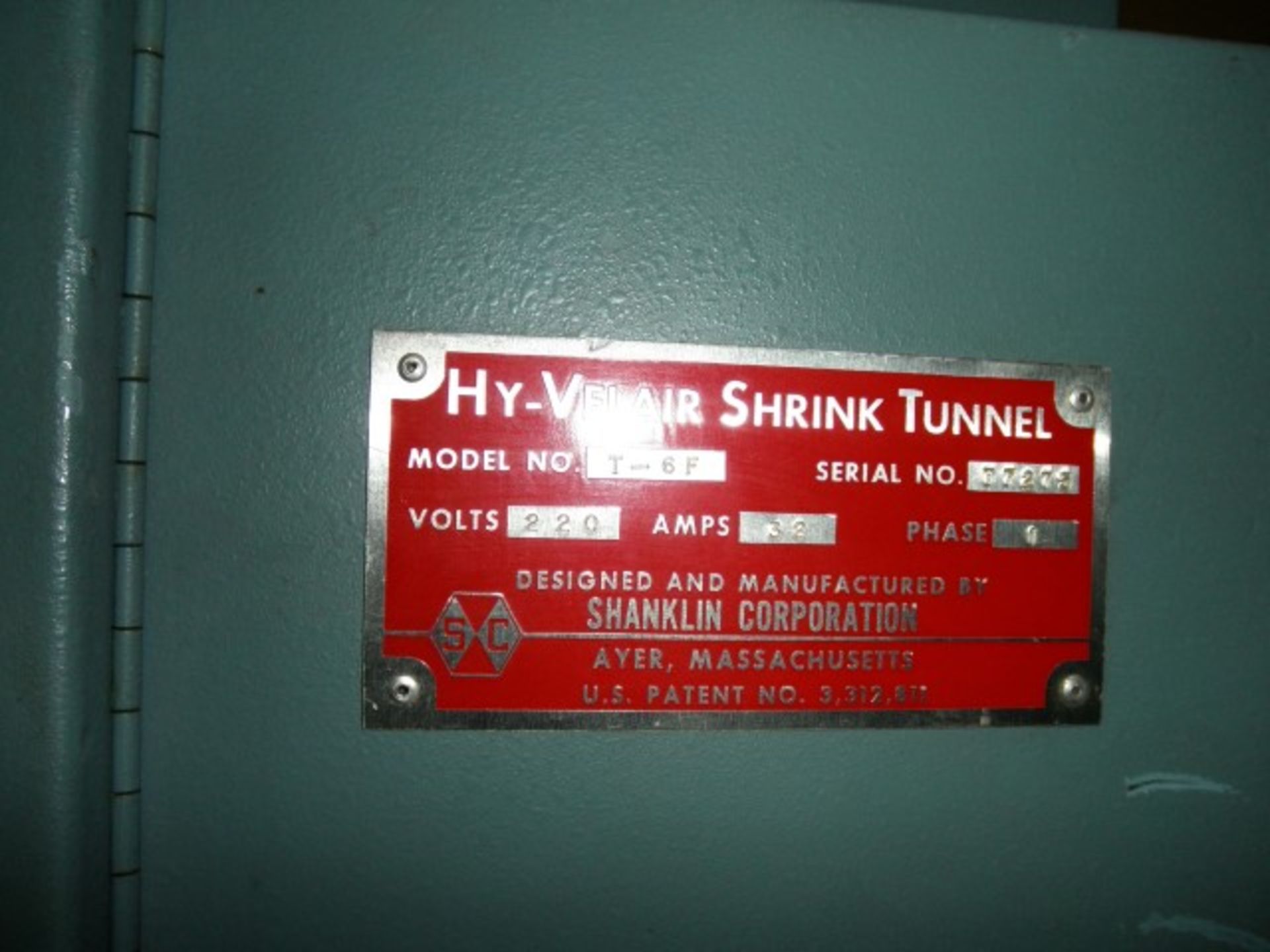 Hy-Velair Shrink Tunnel T-6F. S/N T7275. 220V Single Phase - Image 3 of 3