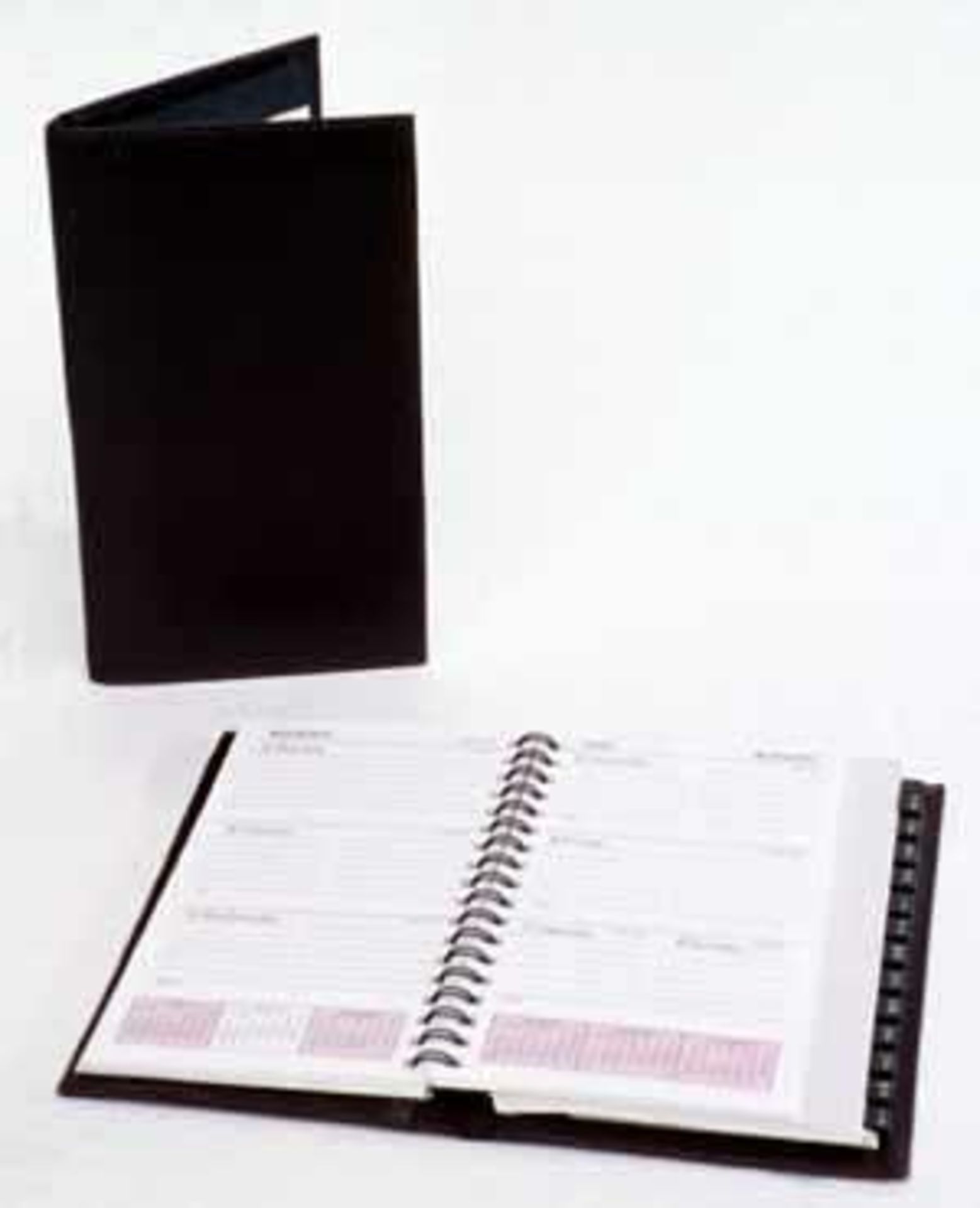 (25) Coat pocket weekly minder or address book, and note pad. Soft, top grain leather with inside