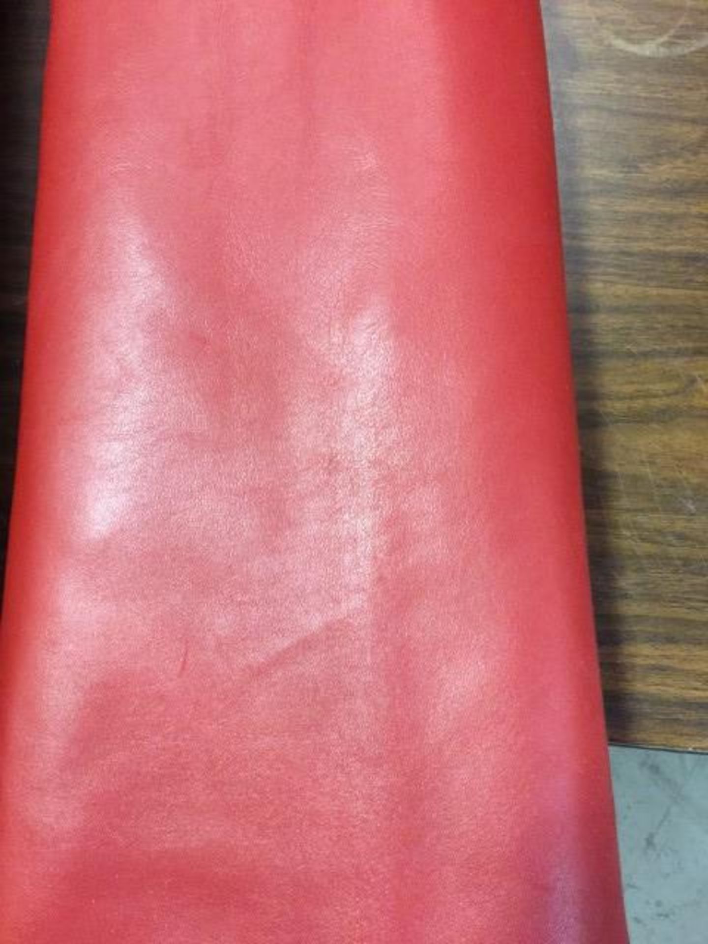 (77) Sq. Ft., 4 Oz. Dark Red Fine Hair Cell. 50% Penetration Leather Sides