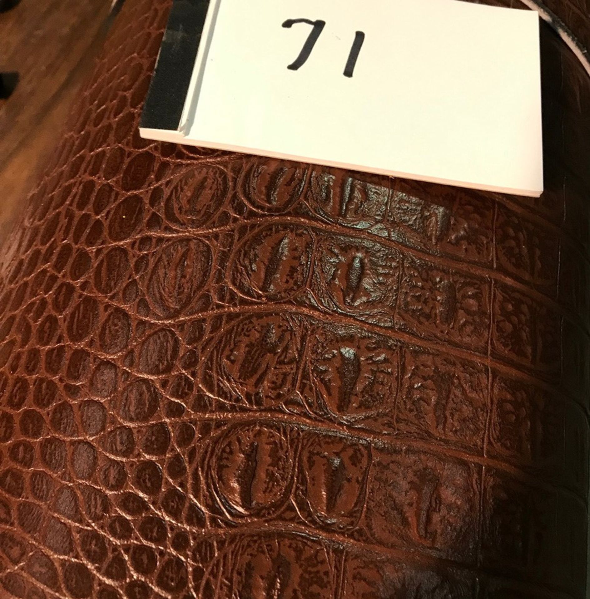 (175) Sq. Ft., 3 Oz. Brown Croc Print Brown Back Leather Sides