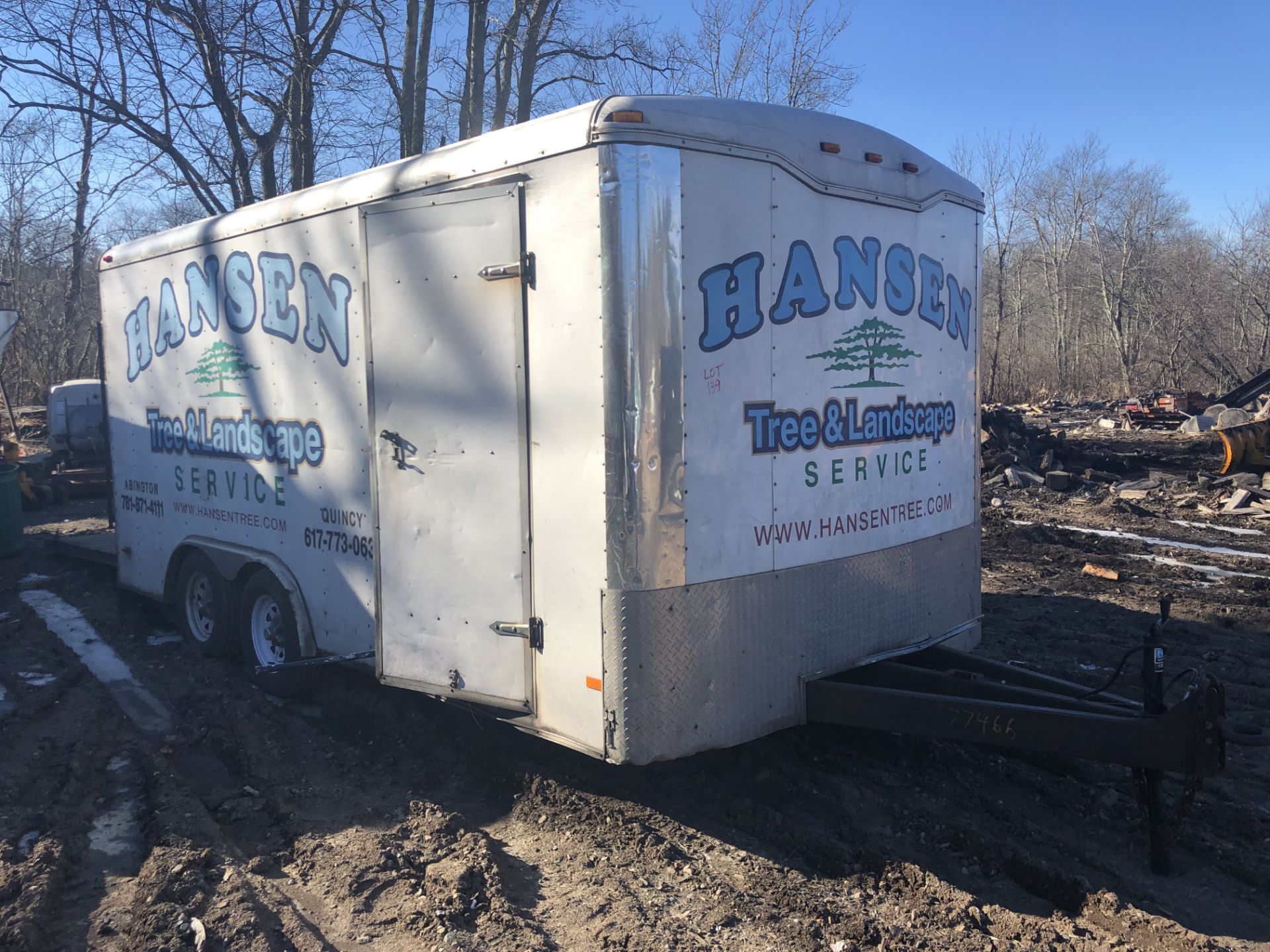 2010 16' Haul Dual Axle Enclosed Trailer w/ Drop Down Gate & Side Door, Pintle Hitch ( Has Title )