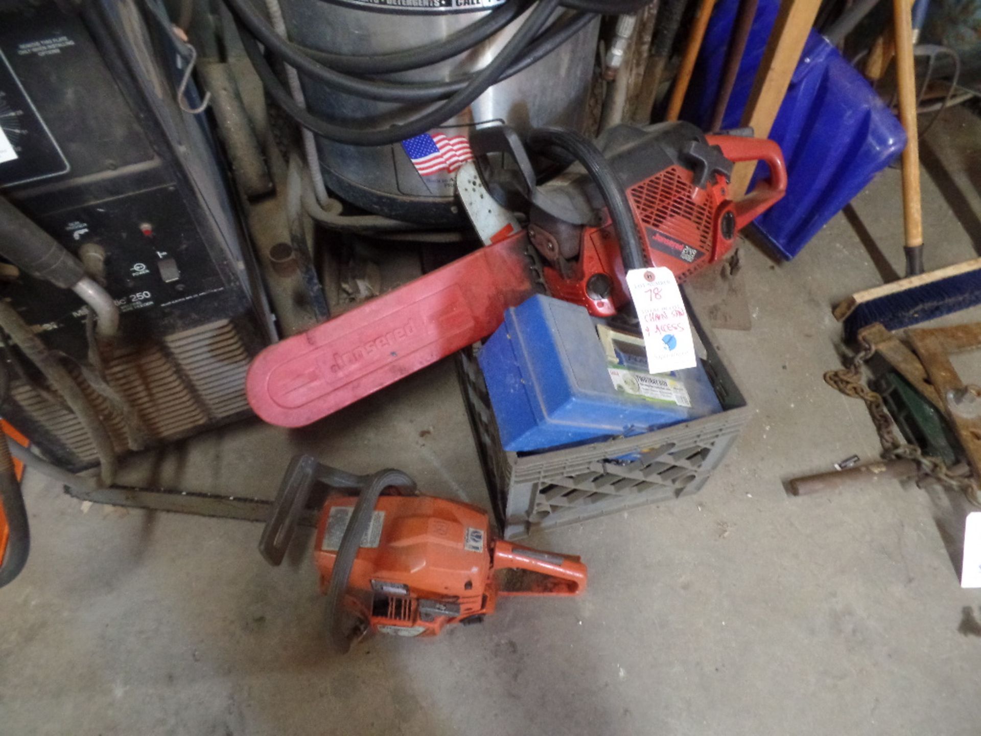 (Lot) Jonsered Chain Saw #2149 w/ Blades & Sharpener Kit