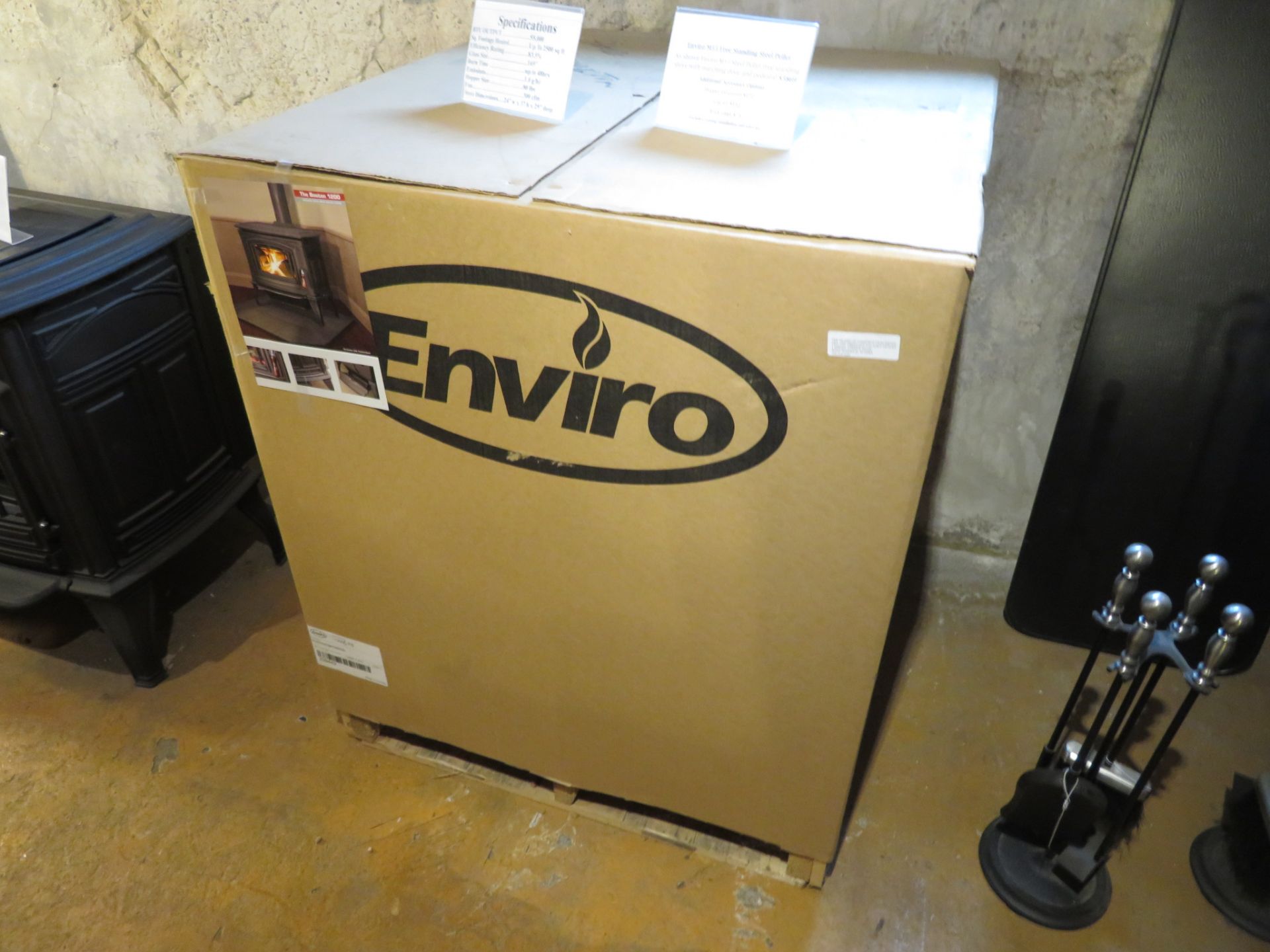 Enviro #1200-C-FS Cast Iron FS Wood Stove Porcelain Wood Stove (NIB) (Price: $3,387) - Image 2 of 3