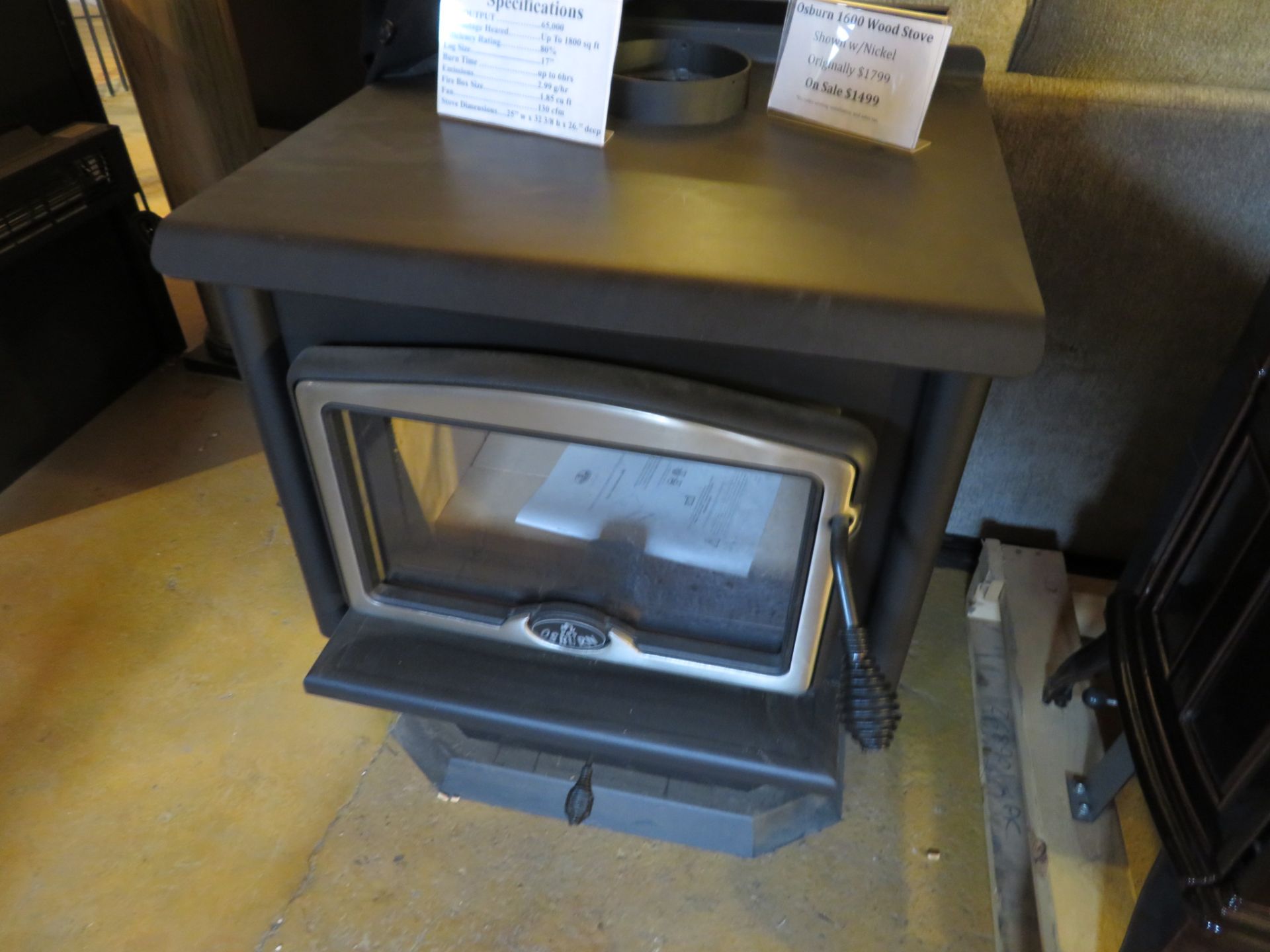 Osburn #1600 Wood Stove w/Nickel