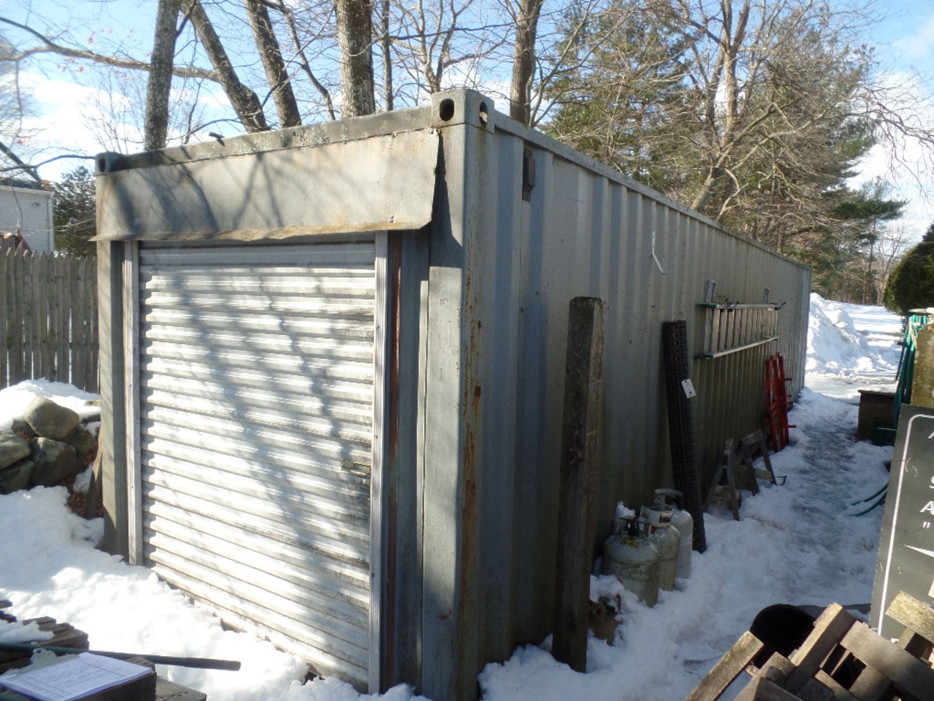 40' Storage Container w/ Roll Up Door & Barn Door
