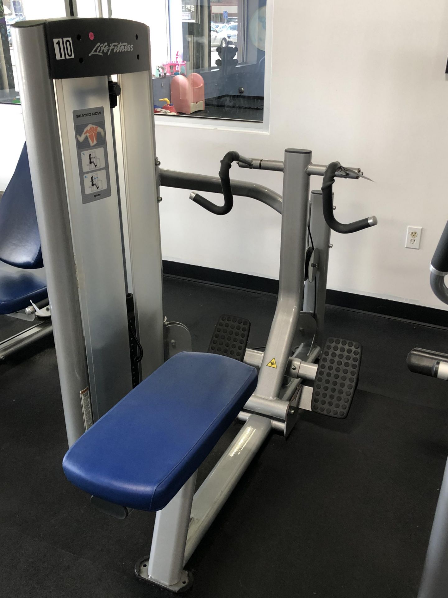 Life Fitness Seated Row Optima Series Machine w/ #OSTWR-0102-102 OS Tower Frame Box (135 LB Weight