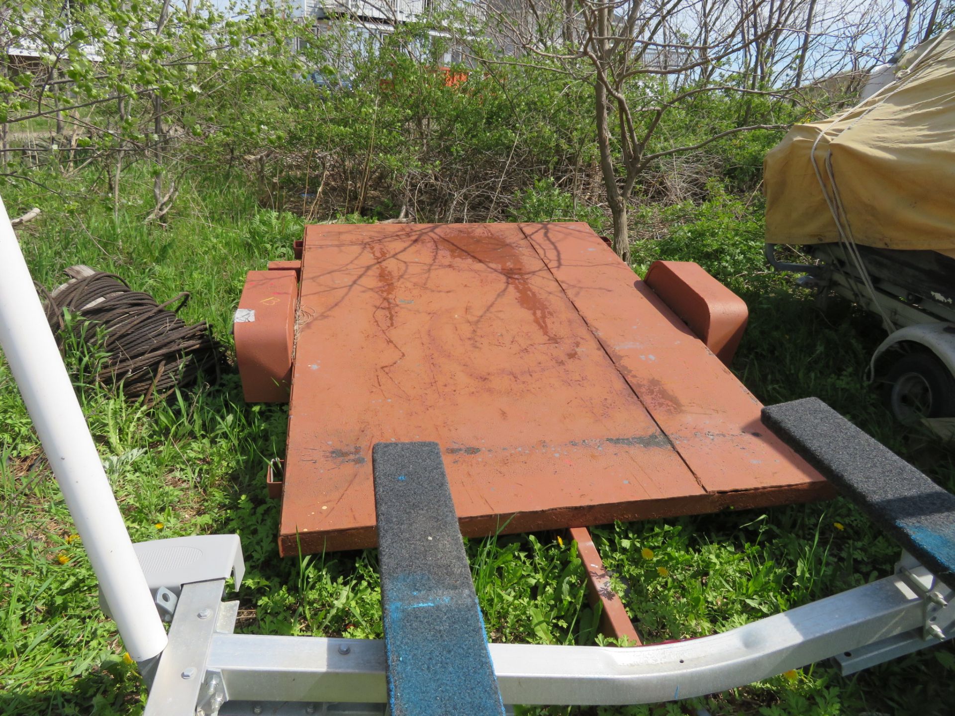 12'x8' Single Axle Steel Deck Trailer w/ Ball Hitch & Stake Pockets - Image 4 of 4