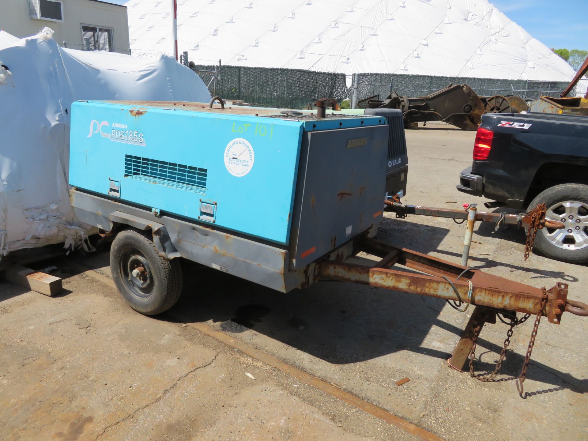 Airman #PDS185S Towable Diesel Air Compressor, Single Axle, Pintle Hitch, Hrs: 3,070, S/N: 53-