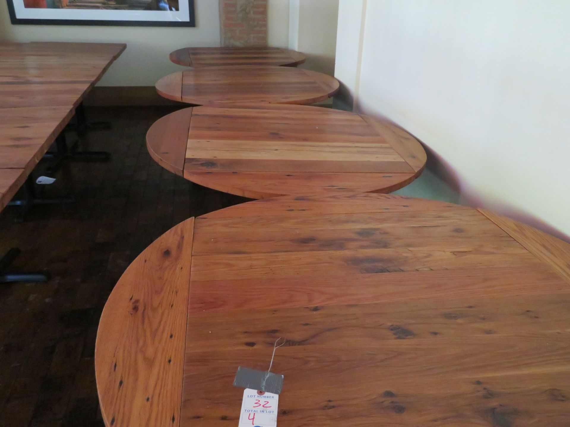 (4) Approx. 48" Drop Leaf to 36" X 36" Wood Top Tables - Image 2 of 2