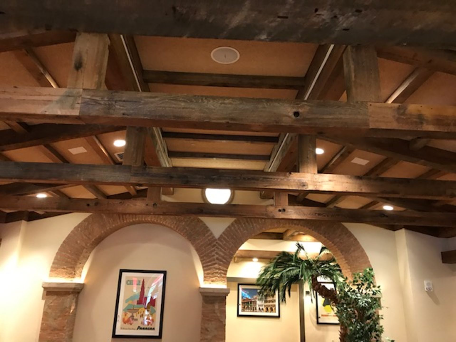 {LOT} Asst. Sized Hewn Decorative Wood Beams - Image 2 of 3