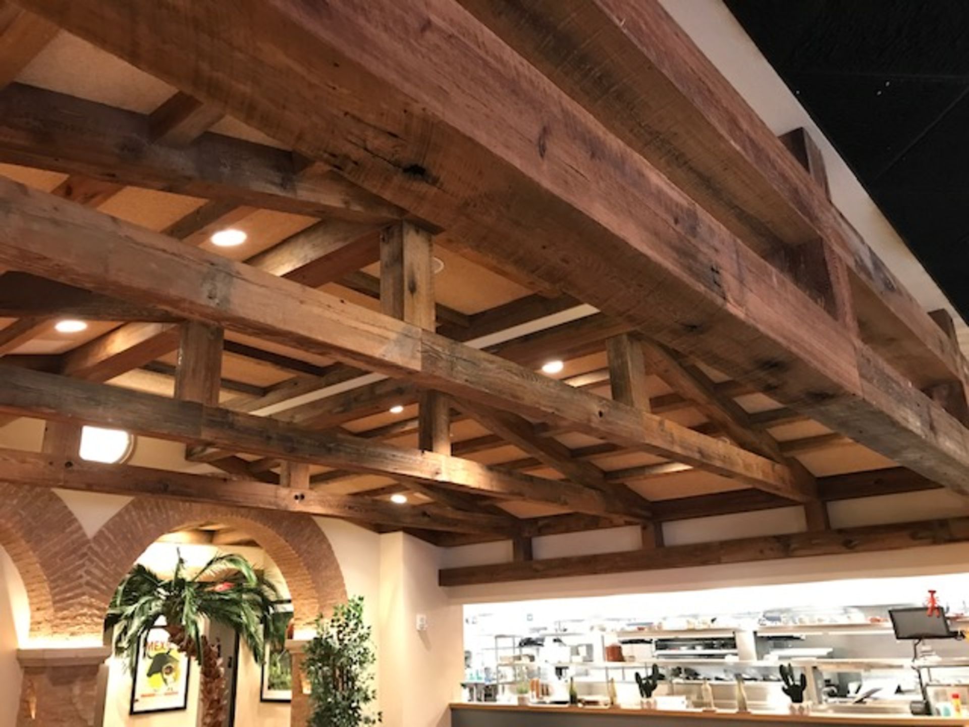 {LOT} Asst. Sized Hewn Decorative Wood Beams