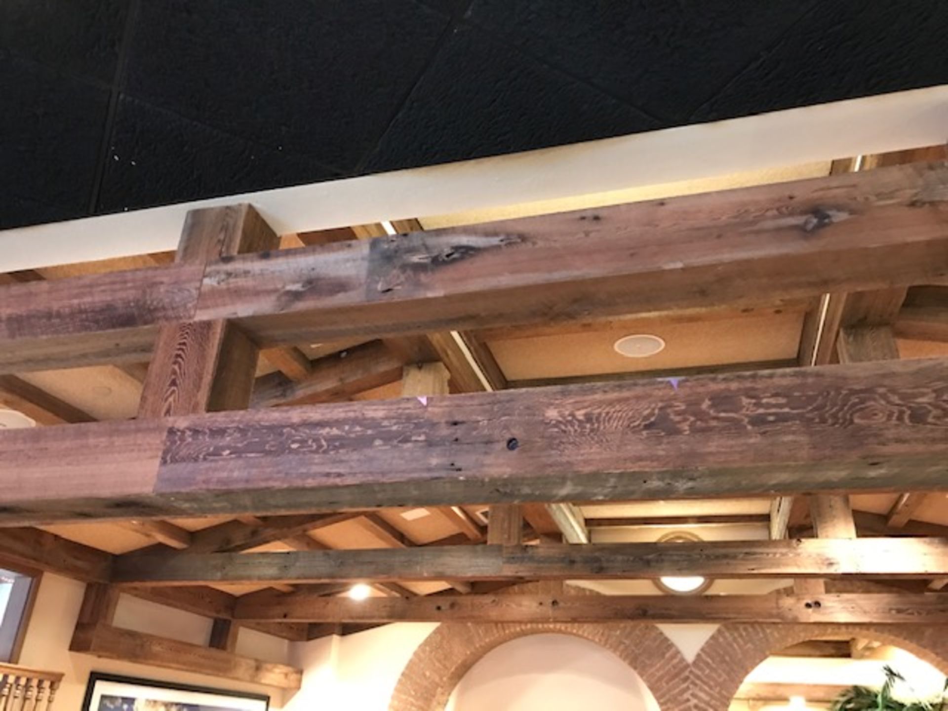 {LOT} Asst. Sized Hewn Decorative Wood Beams - Image 3 of 3