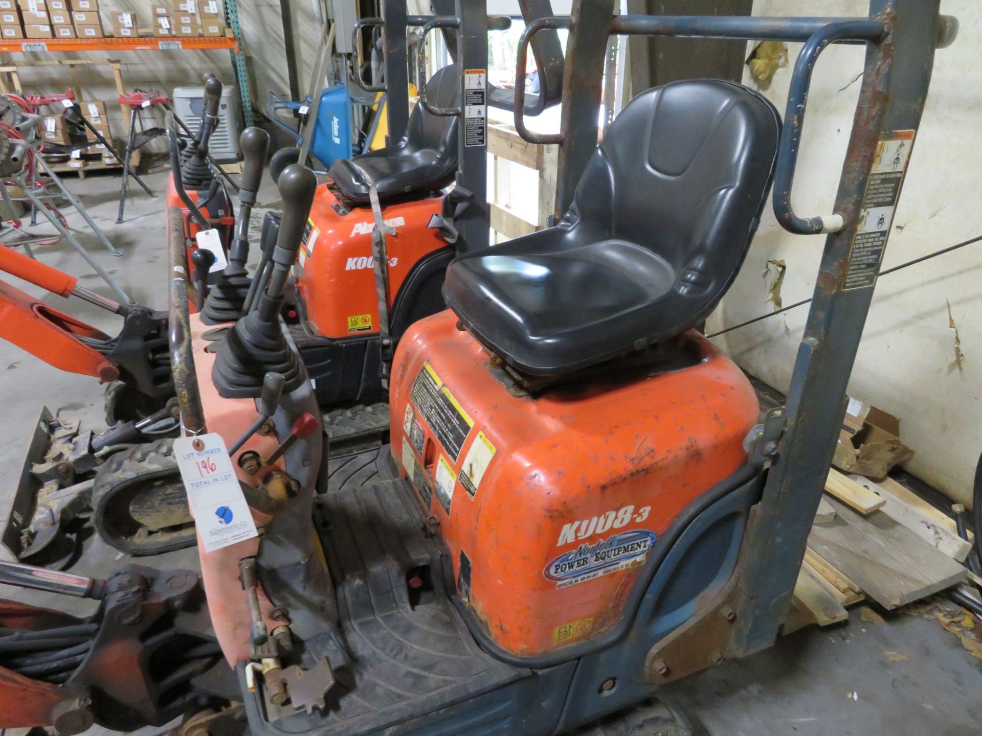 Kubota #K008-3 Mini Track Excavator w/Shovel, Hrs: 1,451, S/N: 18628 (3 Cylinder Motor) - Image 4 of 4