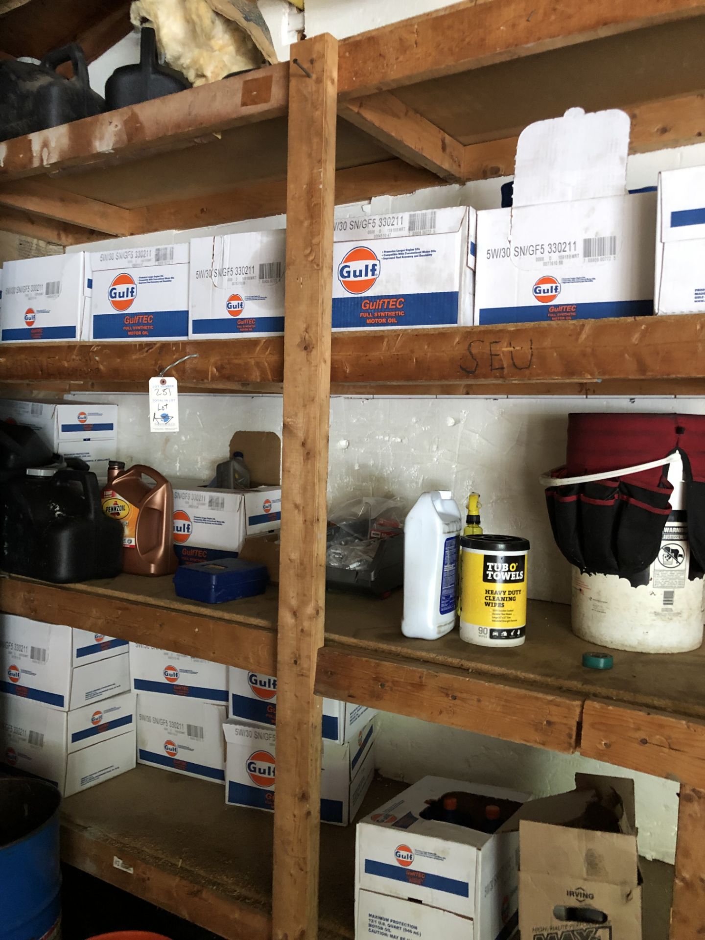 (Lot) On Right Shelf C/O: Motor Oil, Cans, WD40, etc. - Image 2 of 2