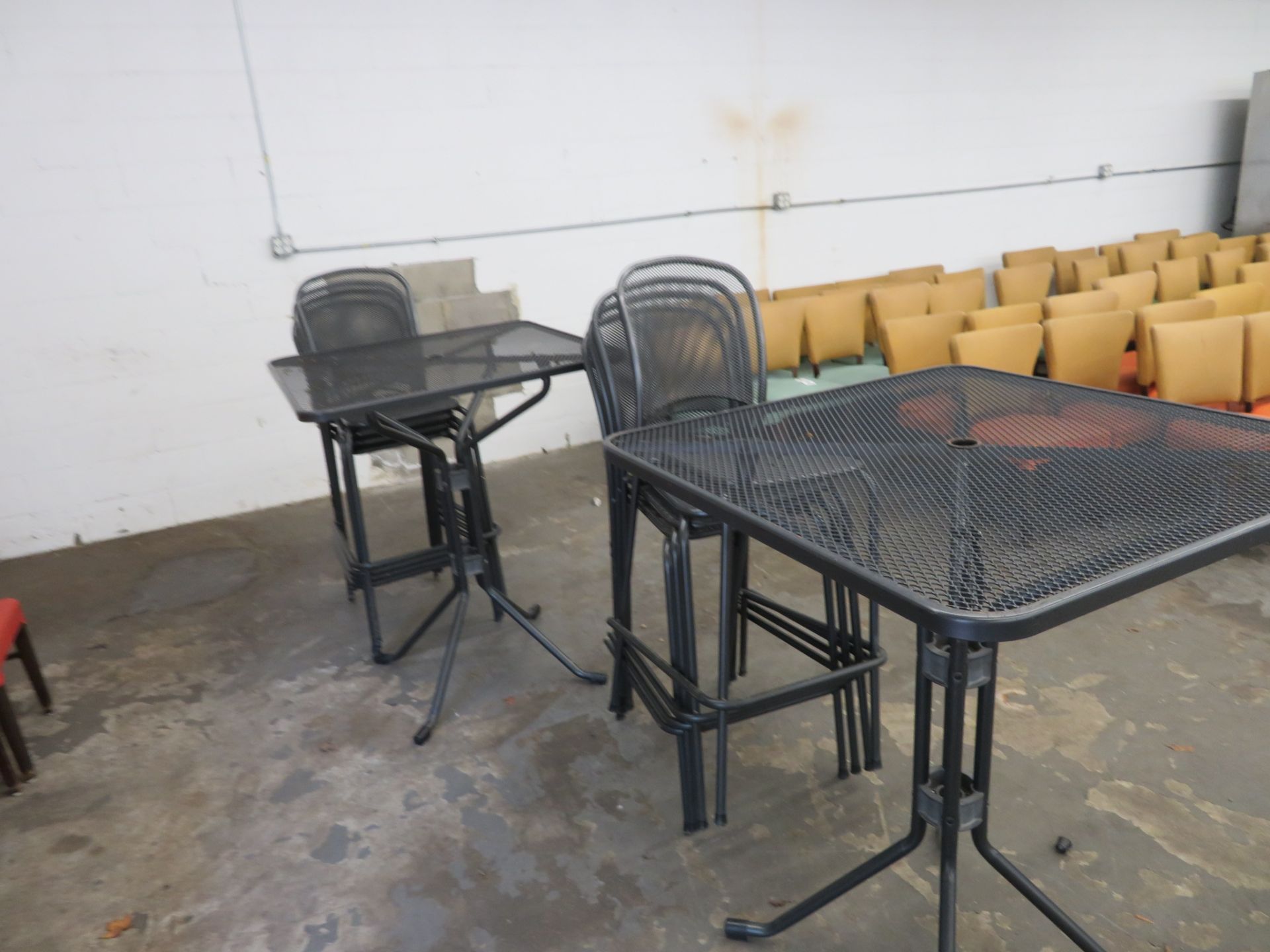 (12) metal high top stools w/(3) high top metal tables - Image 2 of 2