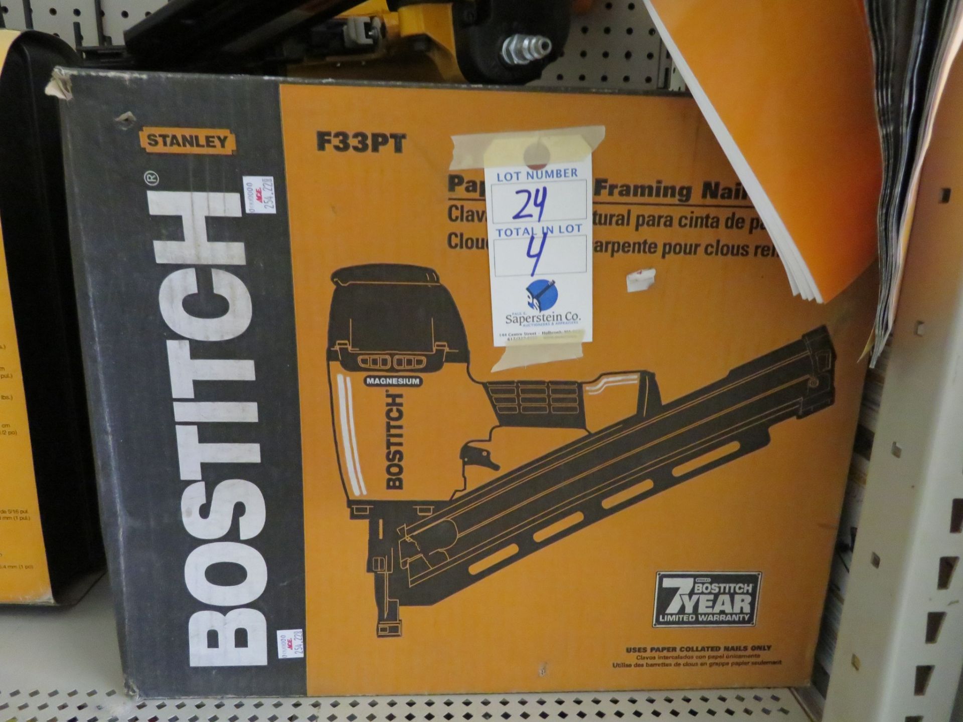 (4) Bostitch #F33PT Pneumatic Nailers (NIB) (RETAIL PRICE: $254 Each)