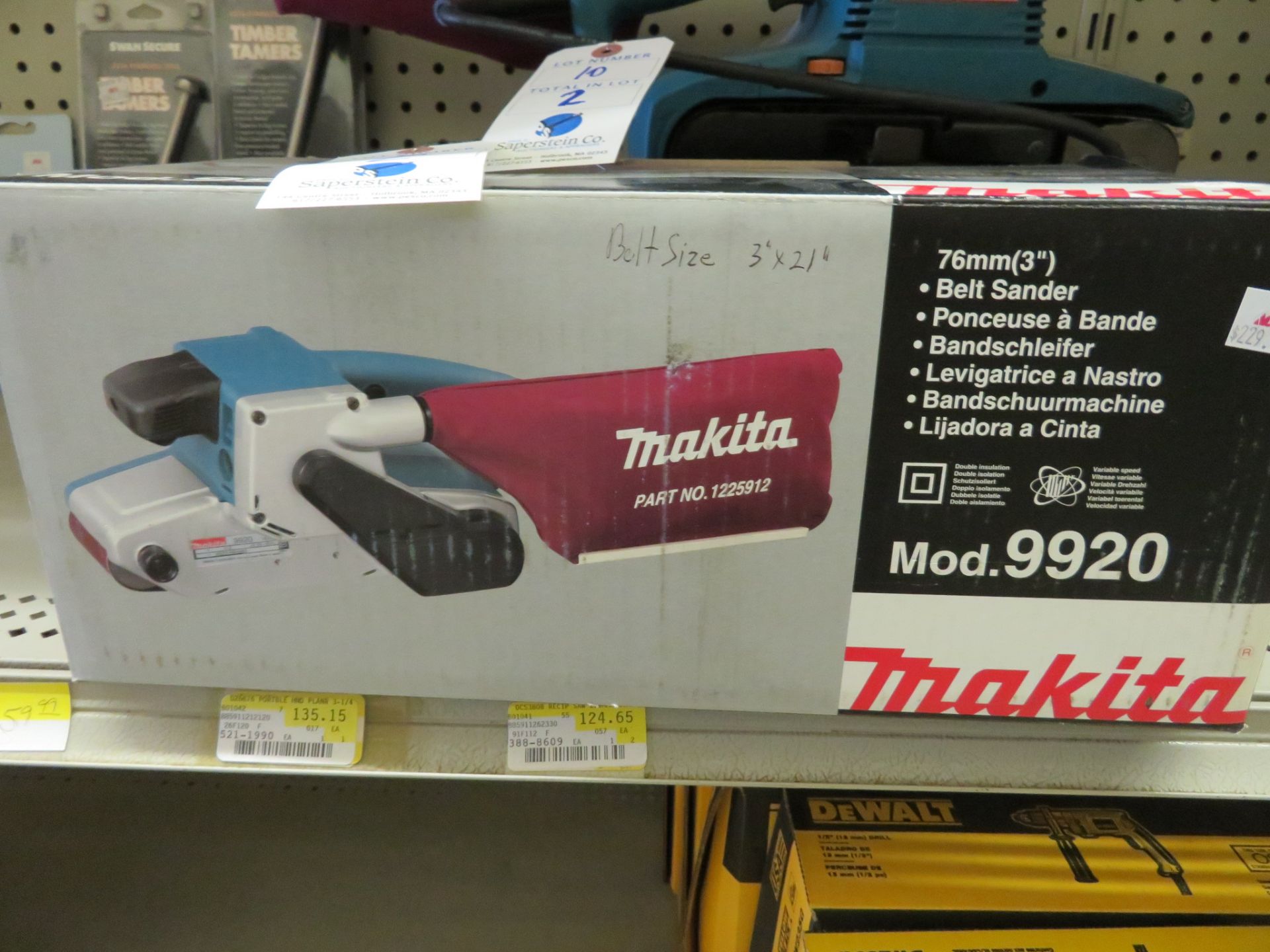 (2) Makita #9920 21" Belt Sander (1 NIB, 1 Floor Display) (Retail Price: $230 each)