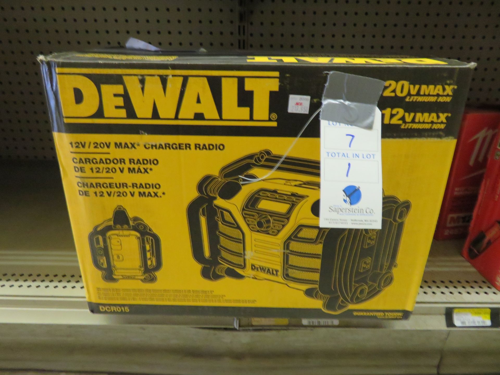 Dewalt #DCR015, 12V/20V Charger Radio (NIB) (Retail Price $217)