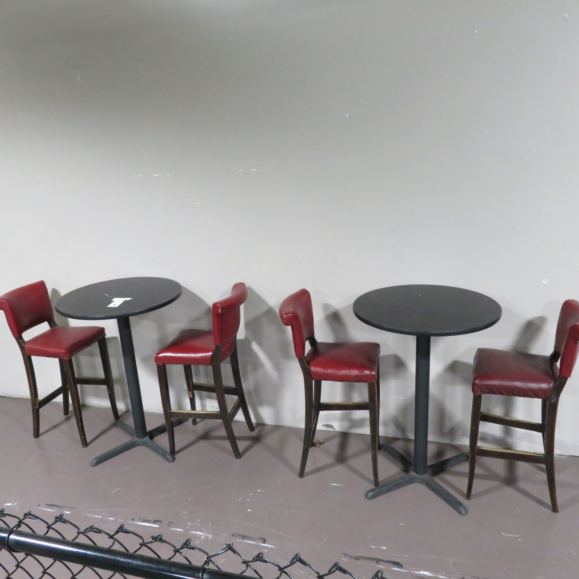 (Lot) (4) Stools & (2) 30" Round Tables