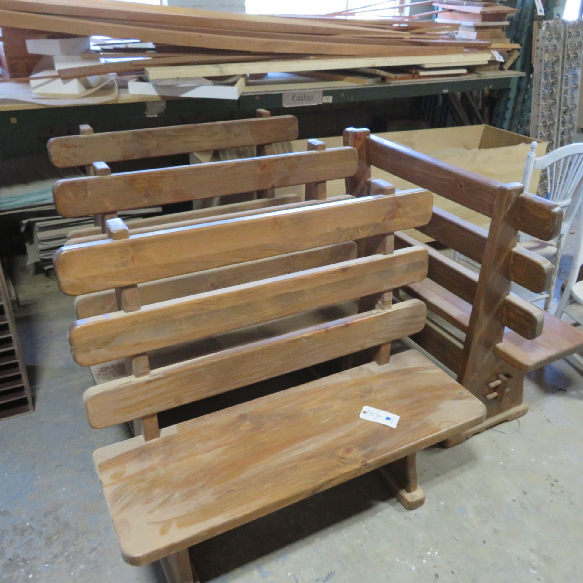 (4) Matching Wood Benches Custom Made