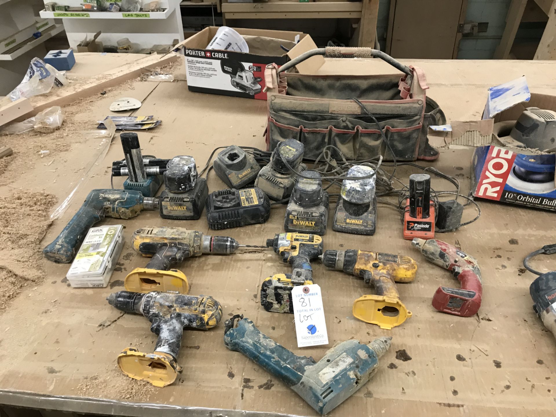 {LOT} DeWalt and Assorted Power Drills, Jig-Saw, Etc. w/ Battery & Chargers