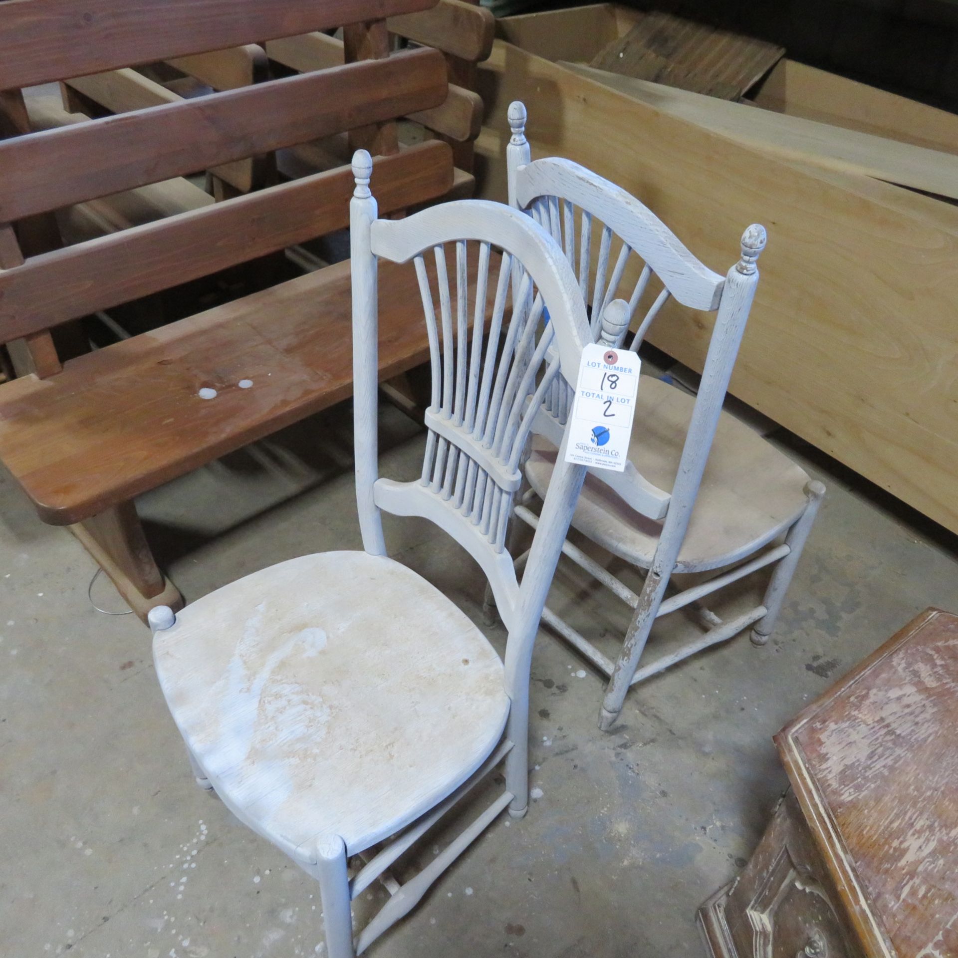(2) Wood Spindle Back Chairs