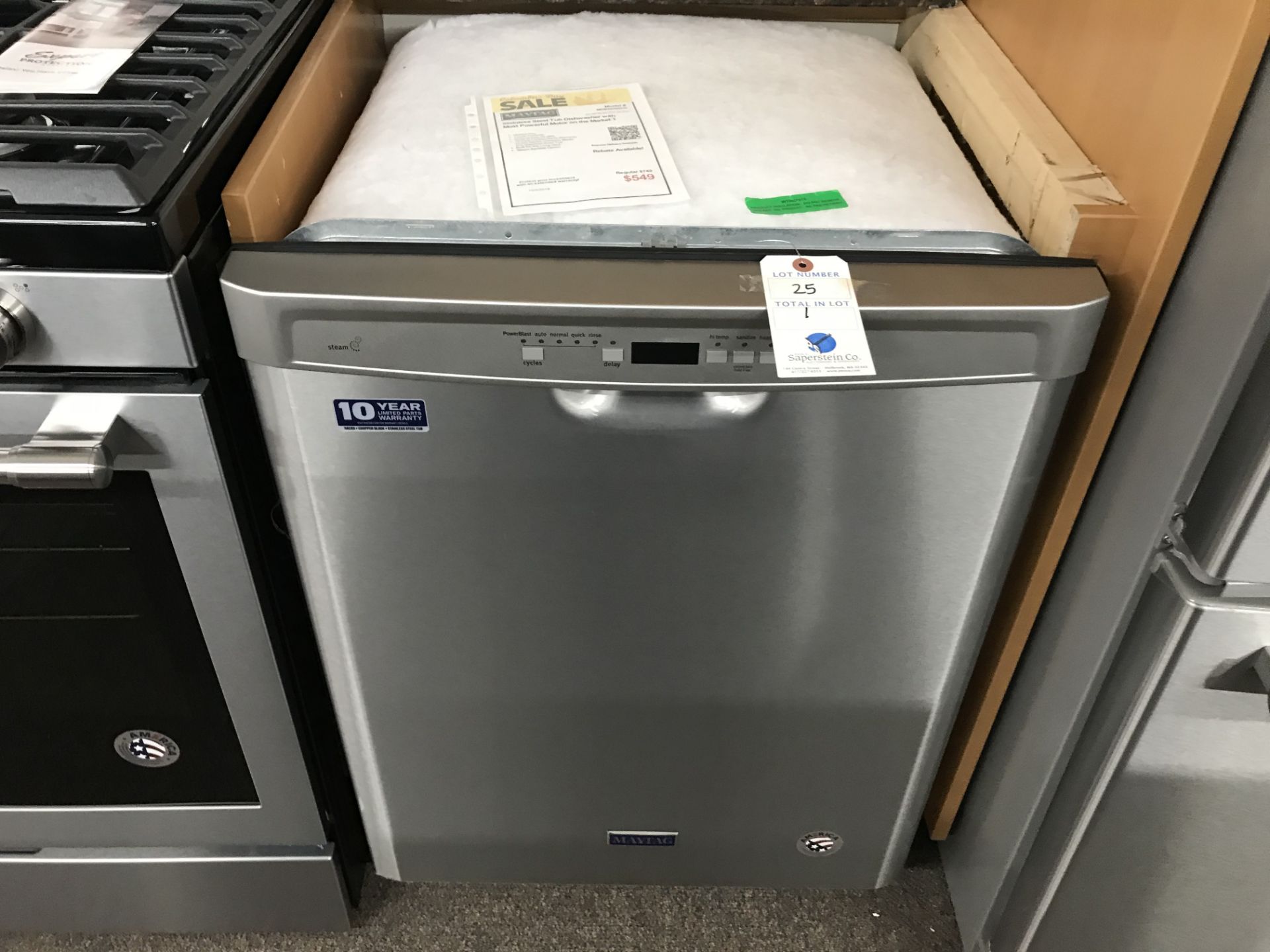 Maytag #MDB4949SHZ SS Dishwasher 23.88"W x 24.5"D x 34.5" H (Retail Price: $749 See Tag)