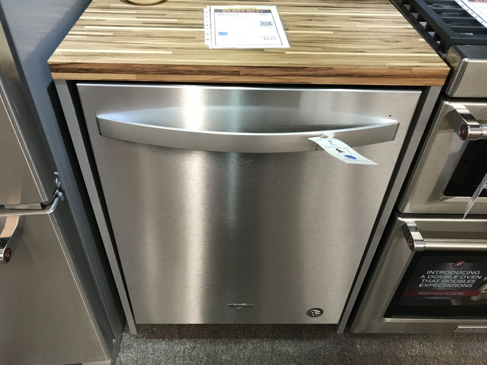 Whirlpool SS Dishwasher 23.88W x 24.5D" x 34.5"H (Retail Price: $477 See Tag)
