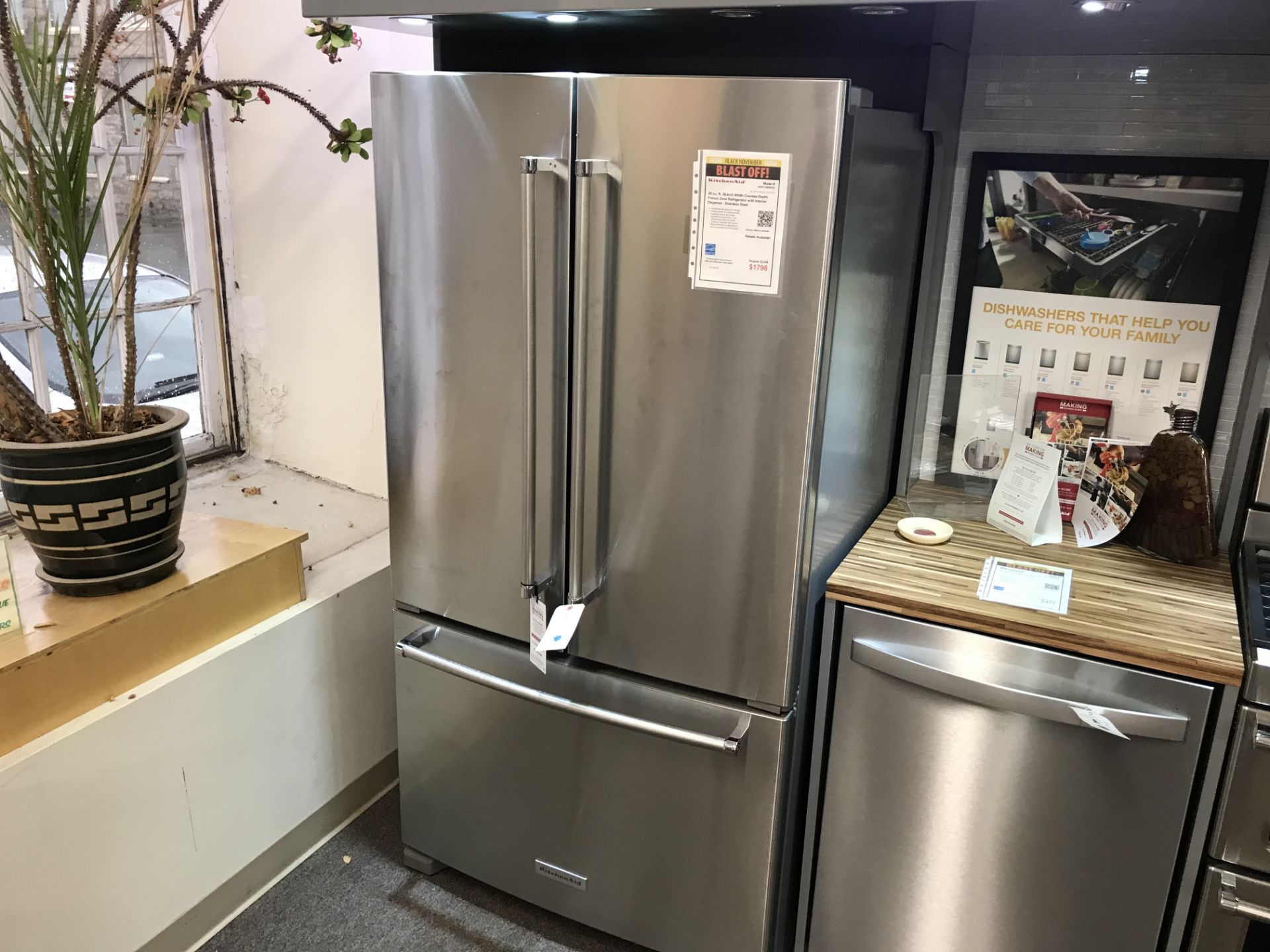 KitchenAid #KRFC300ESS 20 Cu Foot SS French Door Refrigerator 35.75"W x 30.5"D x 70.12"H (Retail