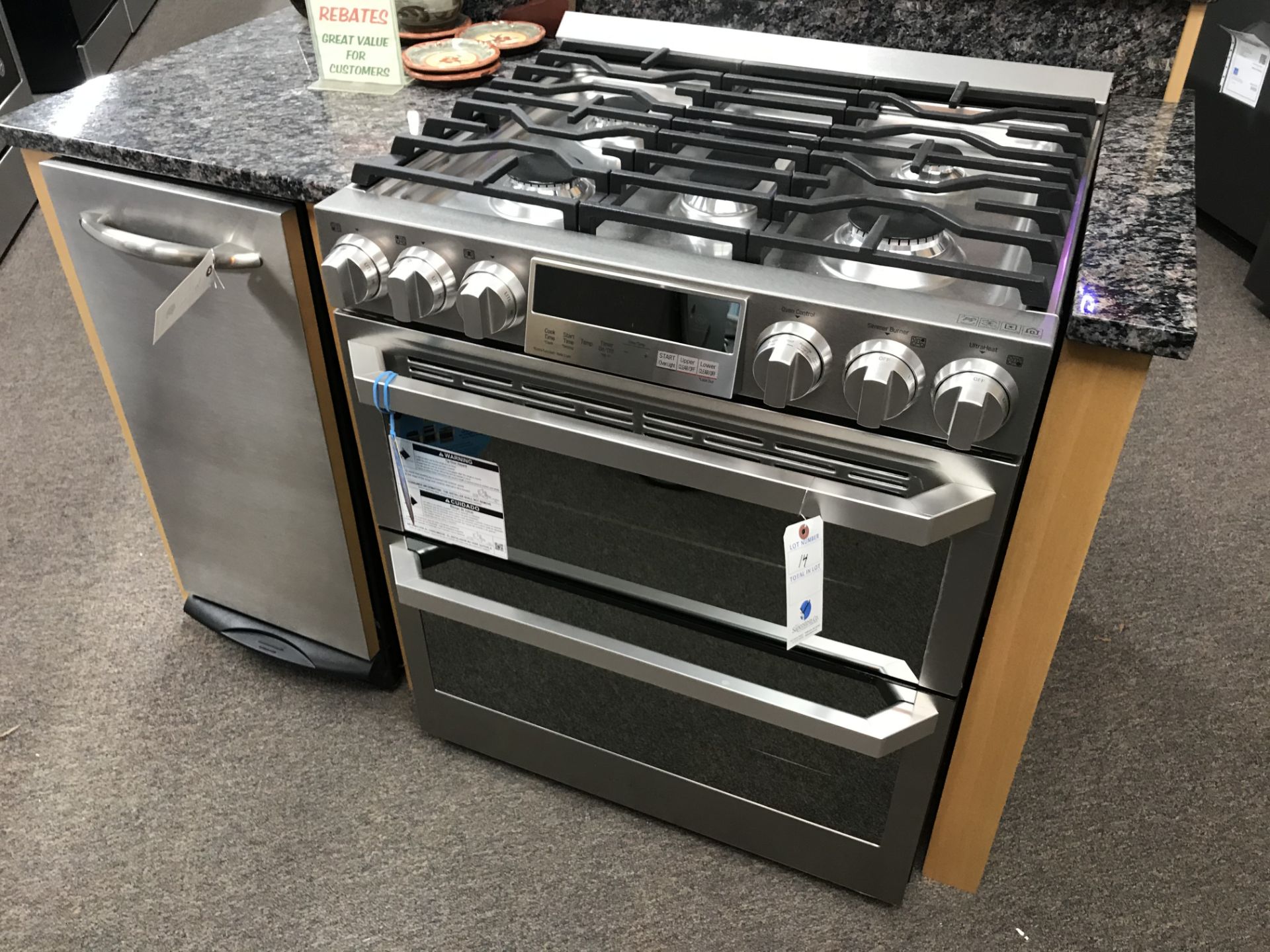 LG SS 5 Burner Double Oven Range #LUTD4919SN 29.88"W x 28.94"D x 36"H (Retail Price: $3,950)