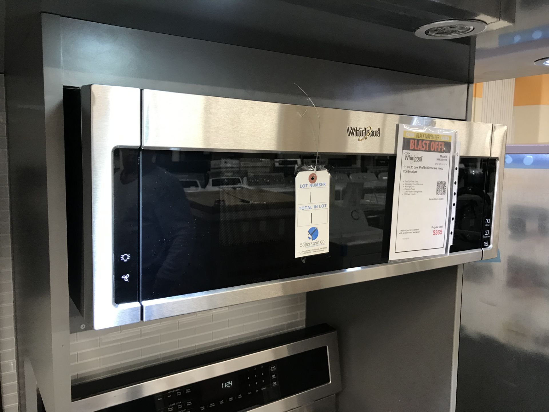 Whirlpool Low Profile 1.1 Cubic Ft. Microwave/Hood Combo 30"W x 18"D x 10.25"H (Retail Price: $525