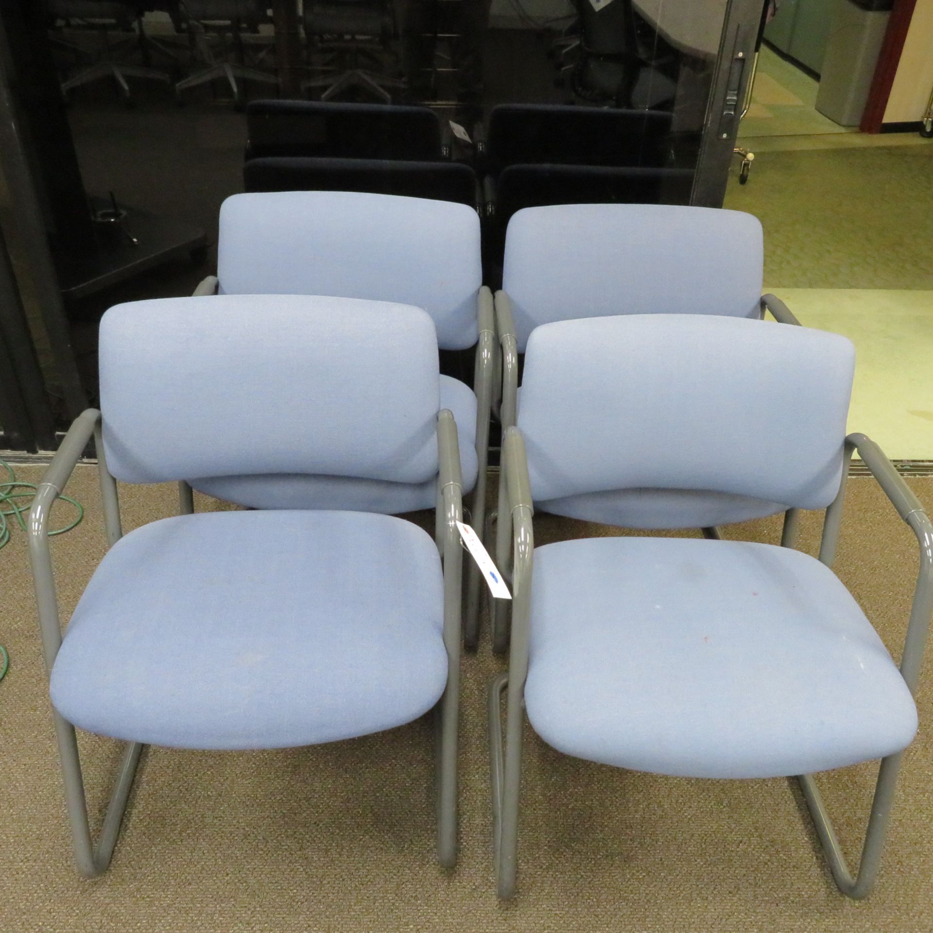 Uph. Seat & Back Metal Frame Arm Chairs