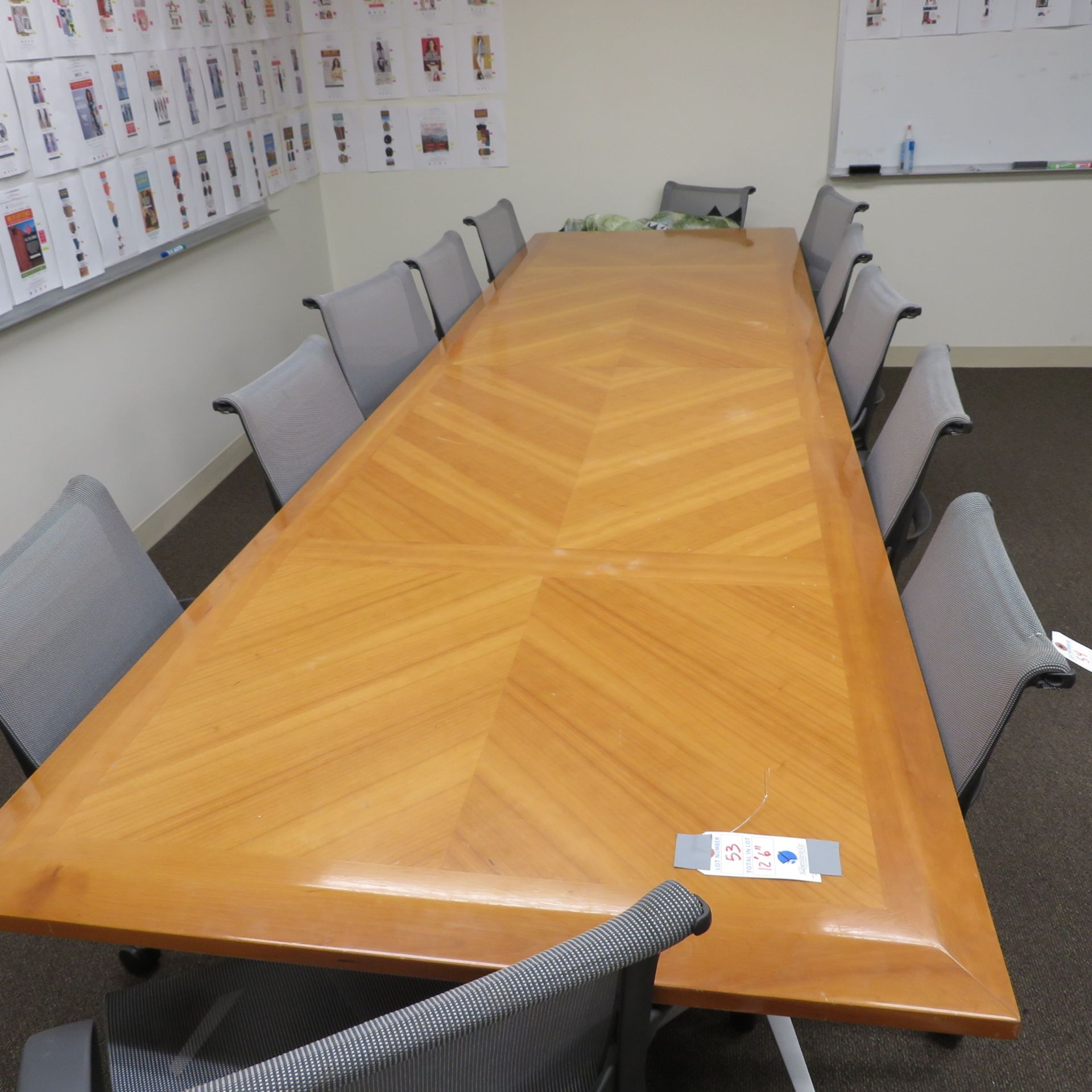 12' 6" All Wood Conference Table w/2 Pedestals