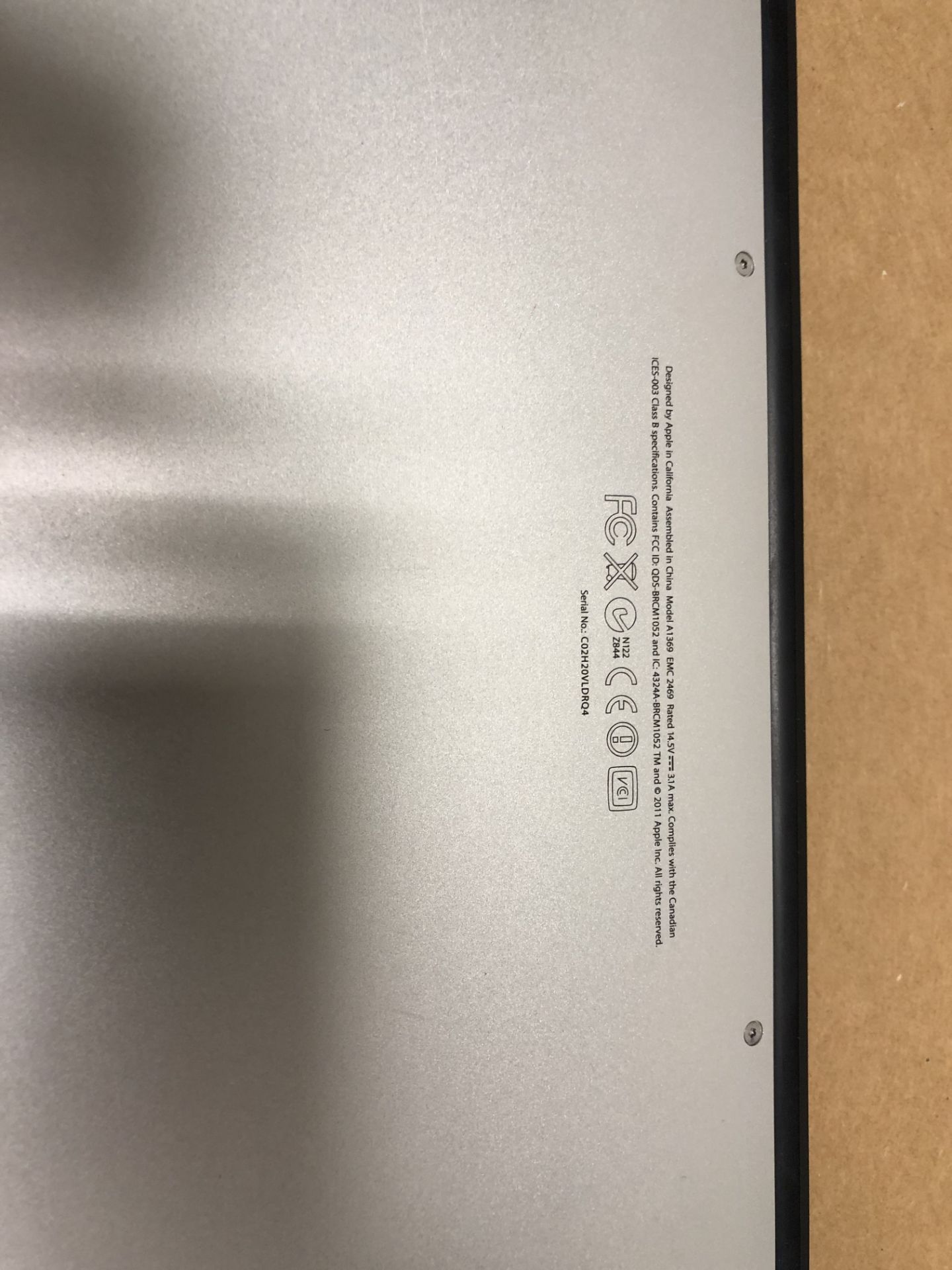Mac Book Air #A1369 Laptop (Hard Drive Wiped) - Image 3 of 3