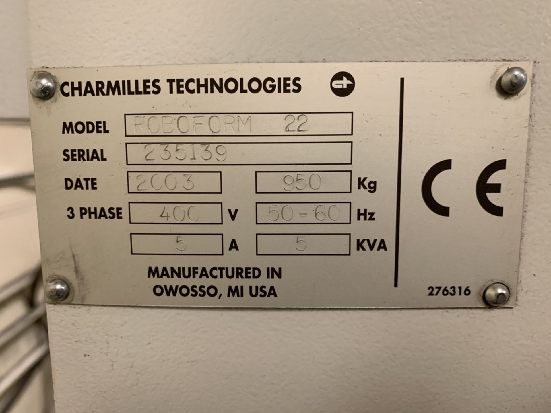 2003 CHARMILLES ROBOFORM 22 EDM’s, s/n 253139, 15.7” x 11.8” Worktable Dimensions, 37” x 20.9” x 13” - Image 7 of 7