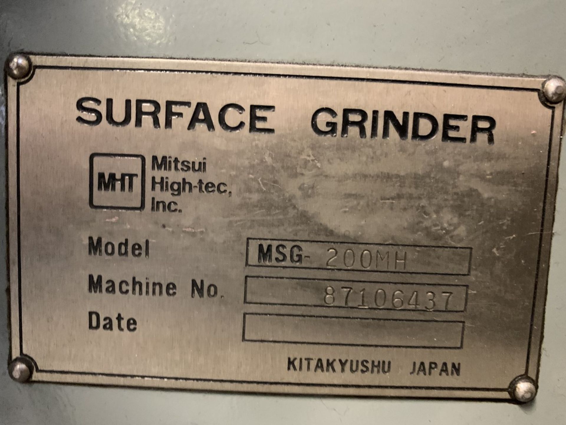 MITSUI HIGH-TEC MSG-200MH Surface Grinder, s/n 87106437, 6" x 12" Magnetic Chuck, Walker Chuck - Image 5 of 5