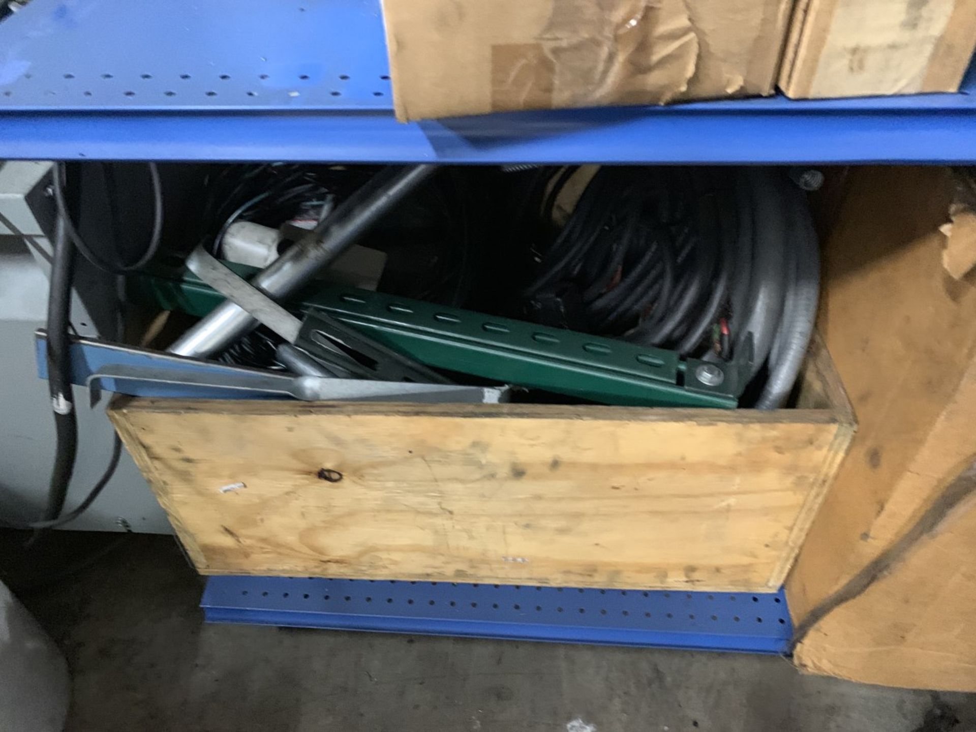 Shop Racking Units w/ Contents Including Grinding Wheels, Hose, Electrical, Wire (Located at: R & - Image 4 of 6