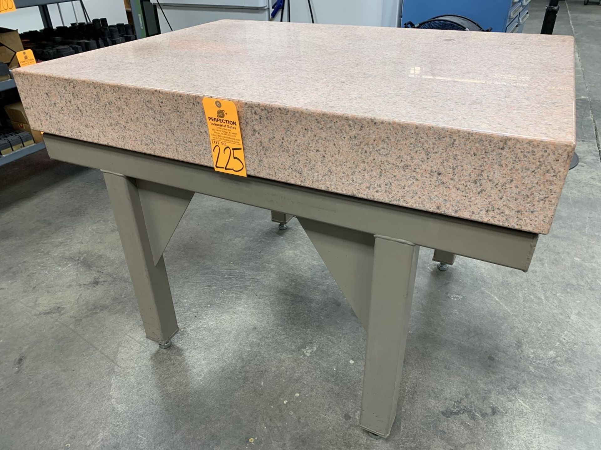 Starrett 36" x 48" x 6" Pink Granite Surface Plate on Steel Base (Located at: R & D Components)