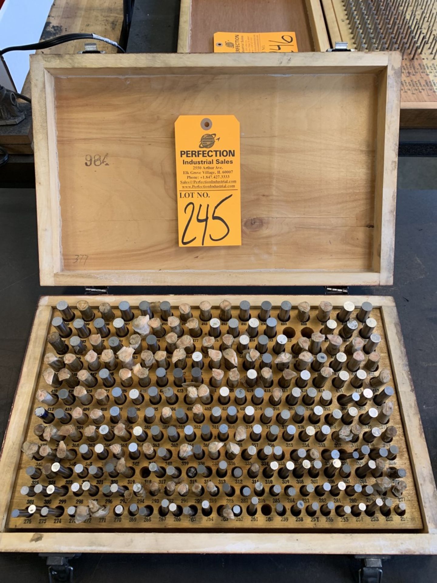 M2 Minus Pin Gage Set from .251-.500 (some missing) (Located at: Goudie Tool & Engineering )