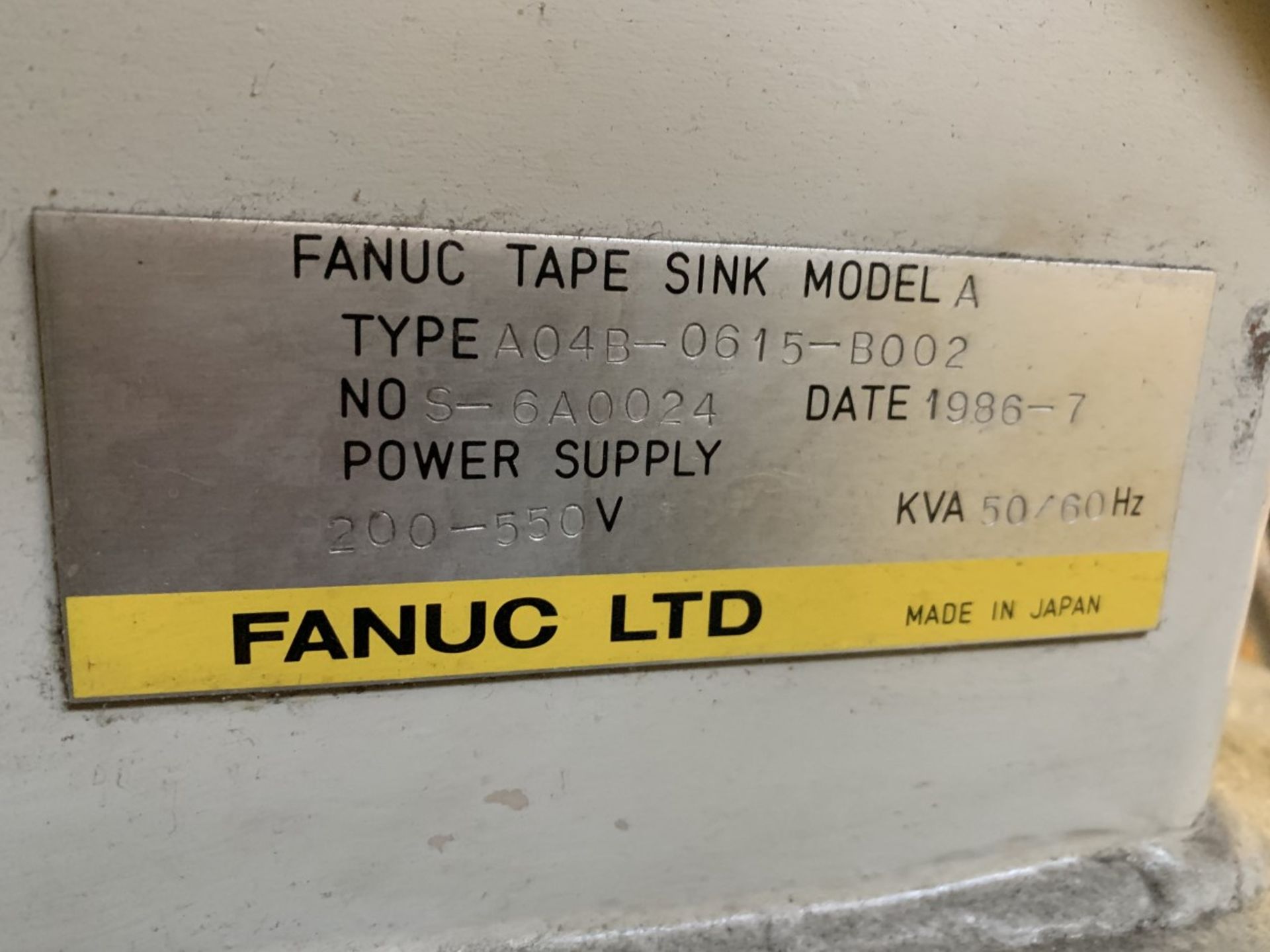 ELOX/FANUC TAPE SINK MODEL A EDM, s/n S-6A0024, Fanuc System 11M CNC Control, 19.75” x 11.75” Table, - Image 7 of 7