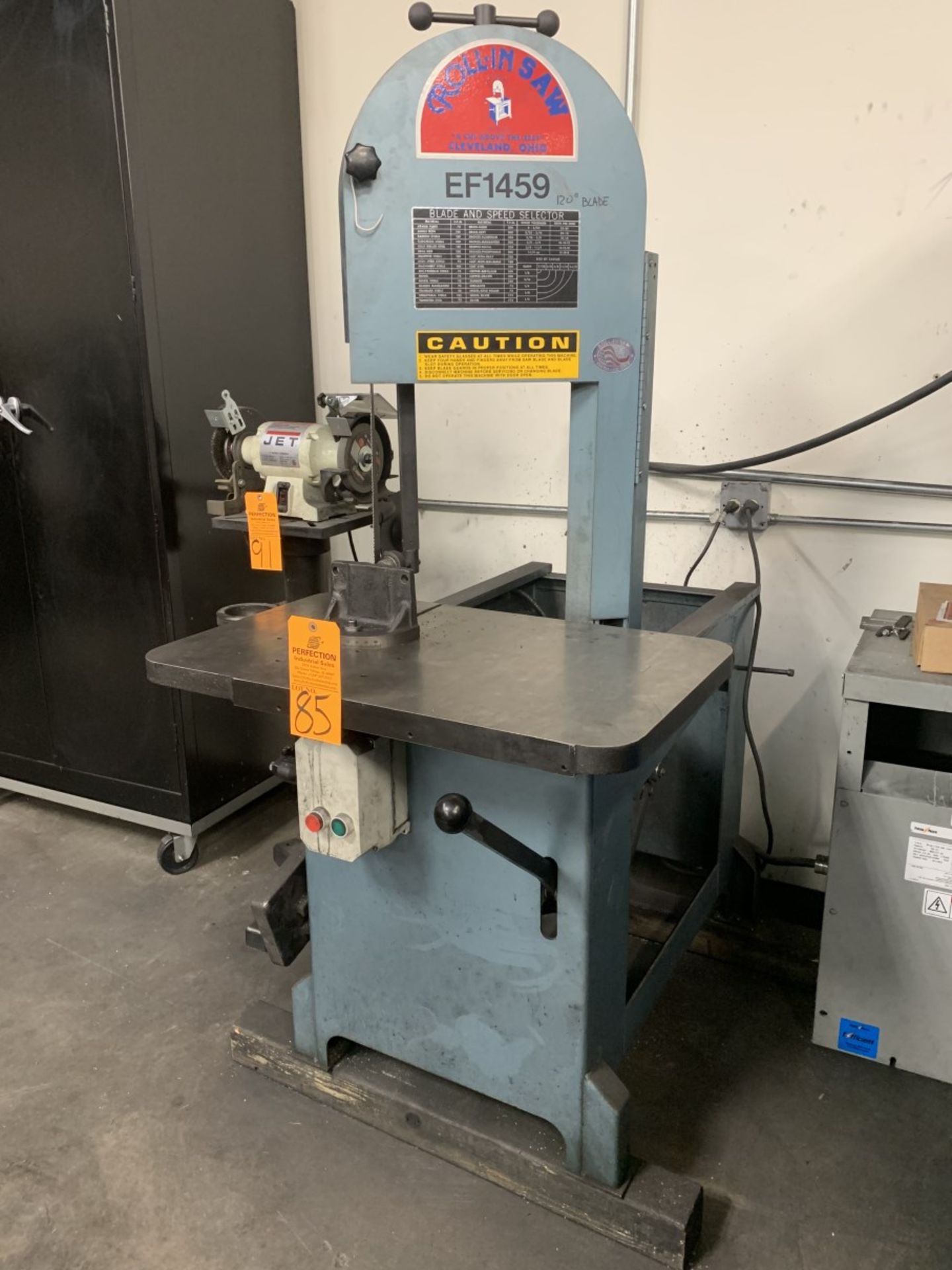 ROLL-IN-SAW EF1459 Vertical Bandsaw, s/n 03035EF (Located at: R & D Components)