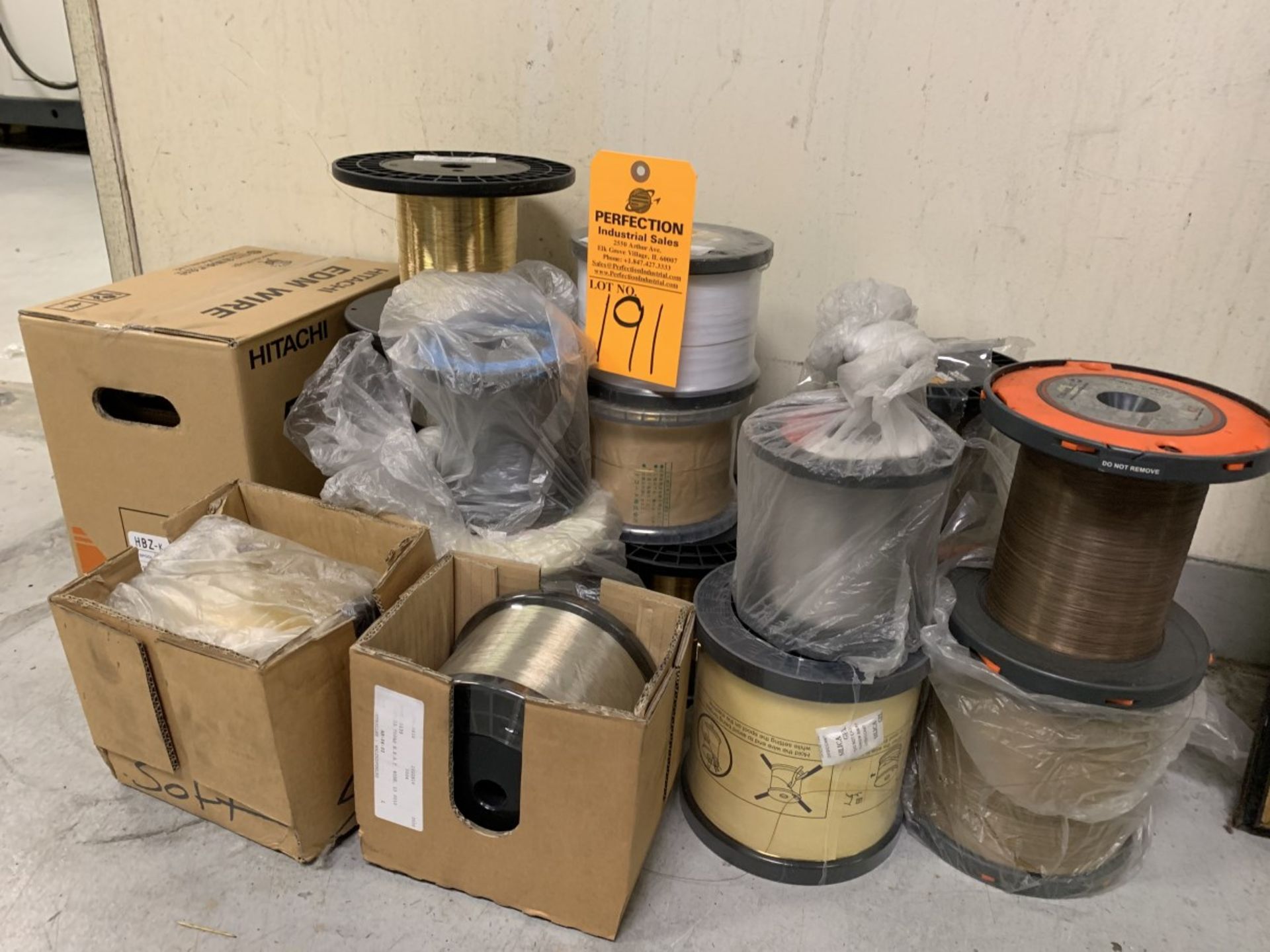 Lot of Assorted Reels of EDM Wire (Located at: Goudie Tool & Engineering )
