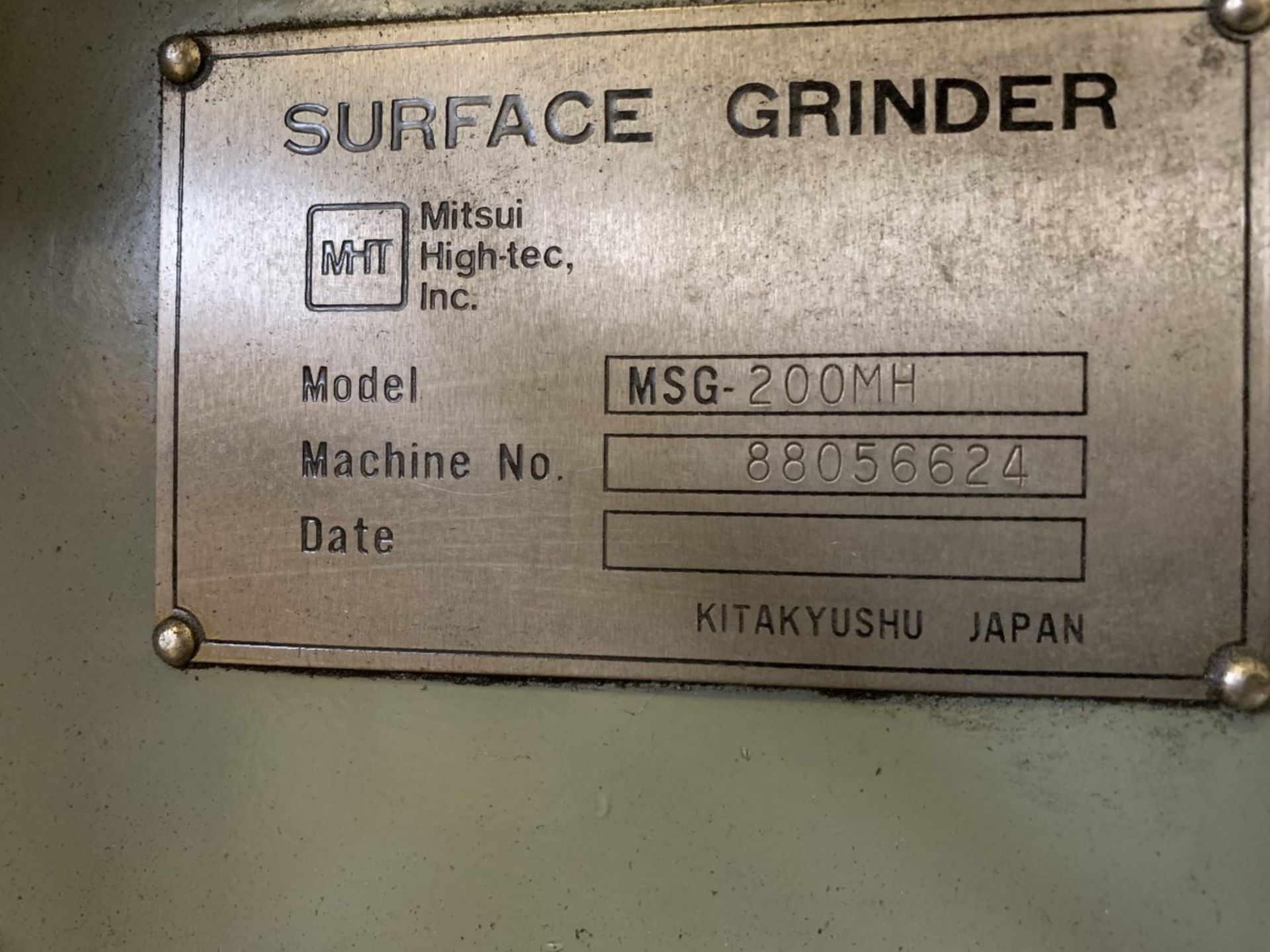 MITSUI HIGH-TEC MSG-200MH Surface Grinder, s/n 88056624, 6" x 12" Magnetic Chuck, Walker Chuck - Image 5 of 5