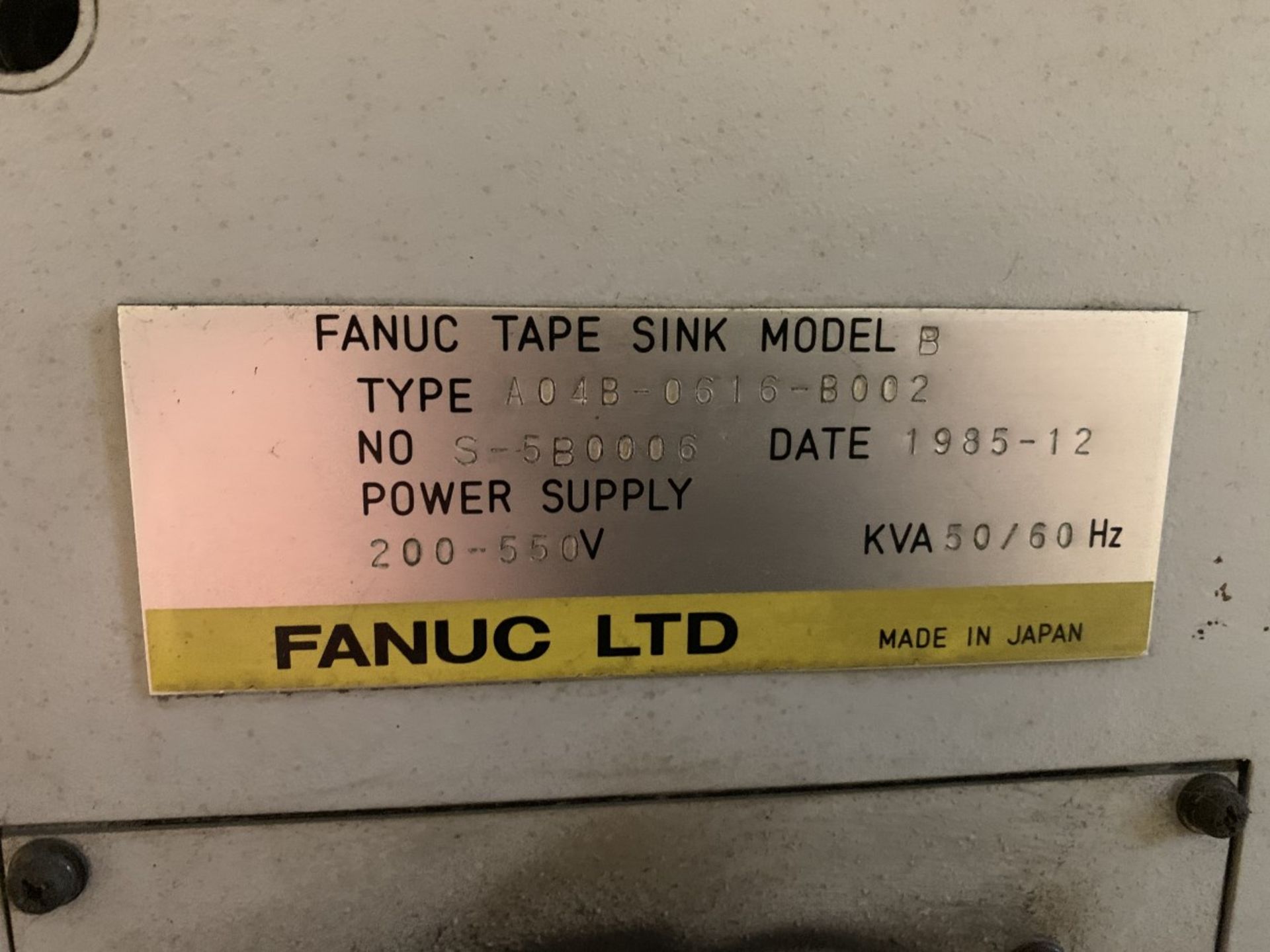 ELOX/FANUC TAPE SINK MODEL A EDM, s/n S-6A0024, Fanuc System 11M CNC Control, 19.75” x 11.75” Table, - Image 6 of 7