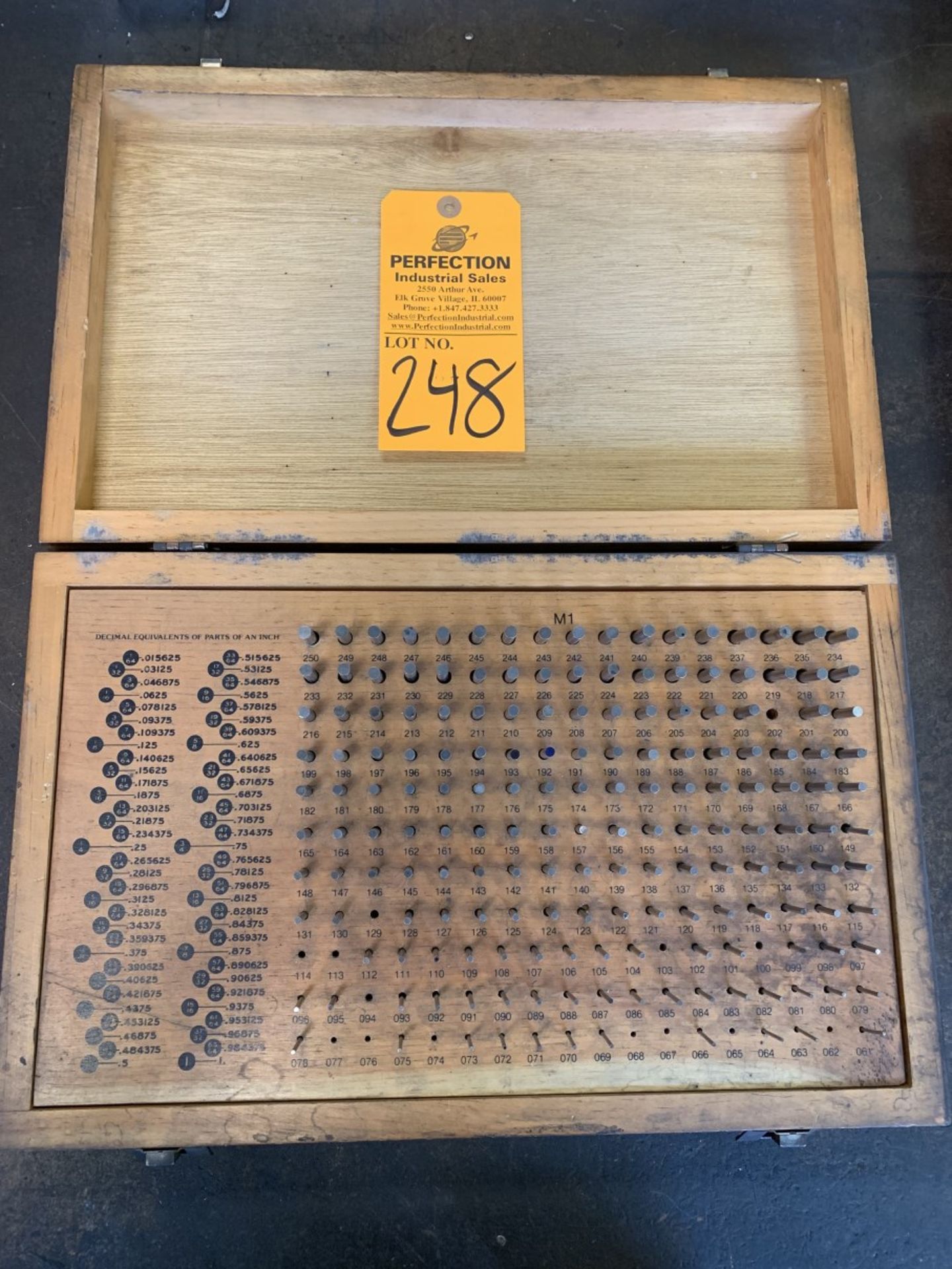 Meyer M1 Plus Pin gage Set from .061-.250 (some missing) (Located at: Goudie Tool & Engineering )