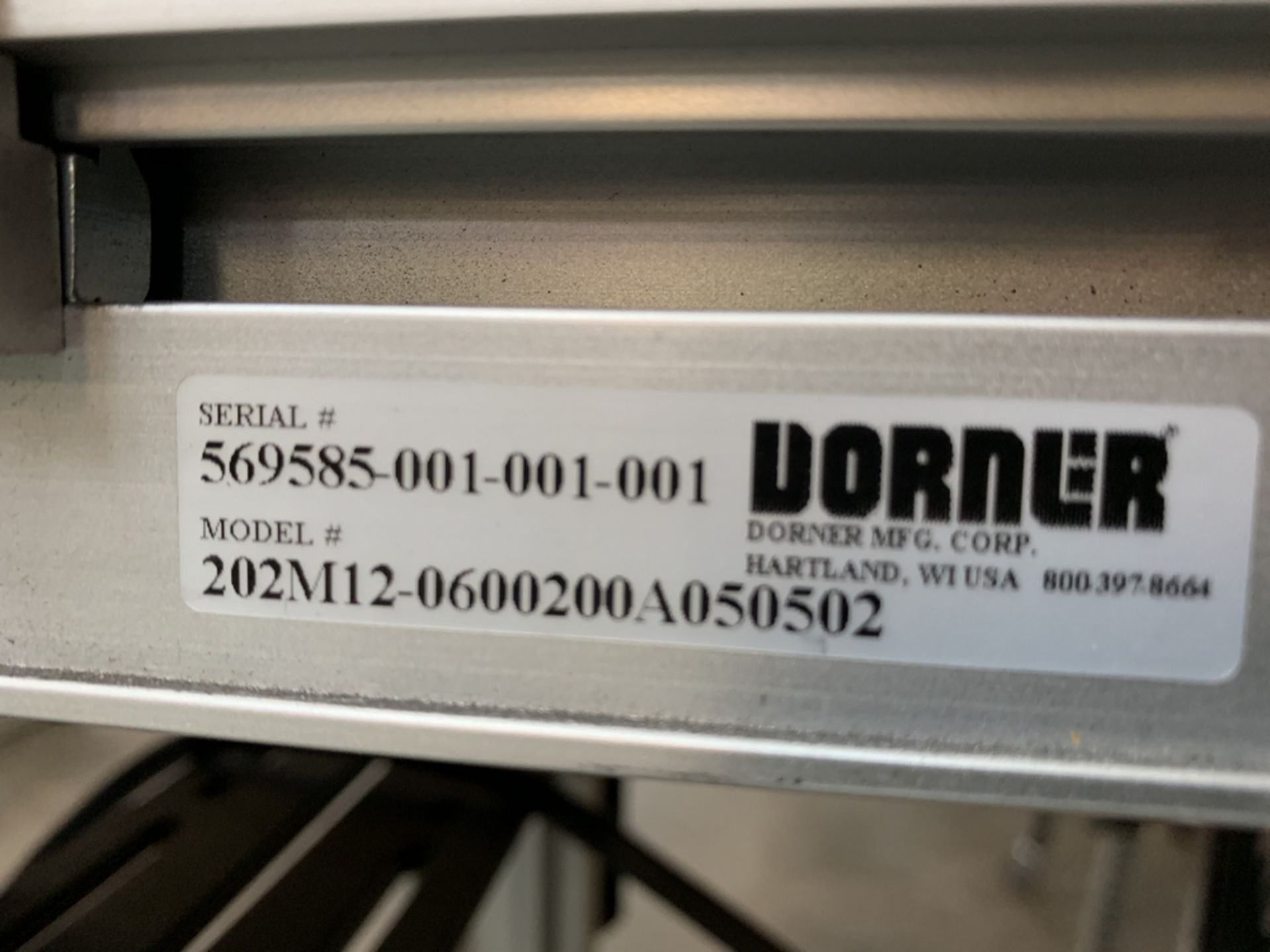 DORMER 202M12-0600200A050502 Belt Conveyor, s/n 569585 BLDG #1 - Image 3 of 3