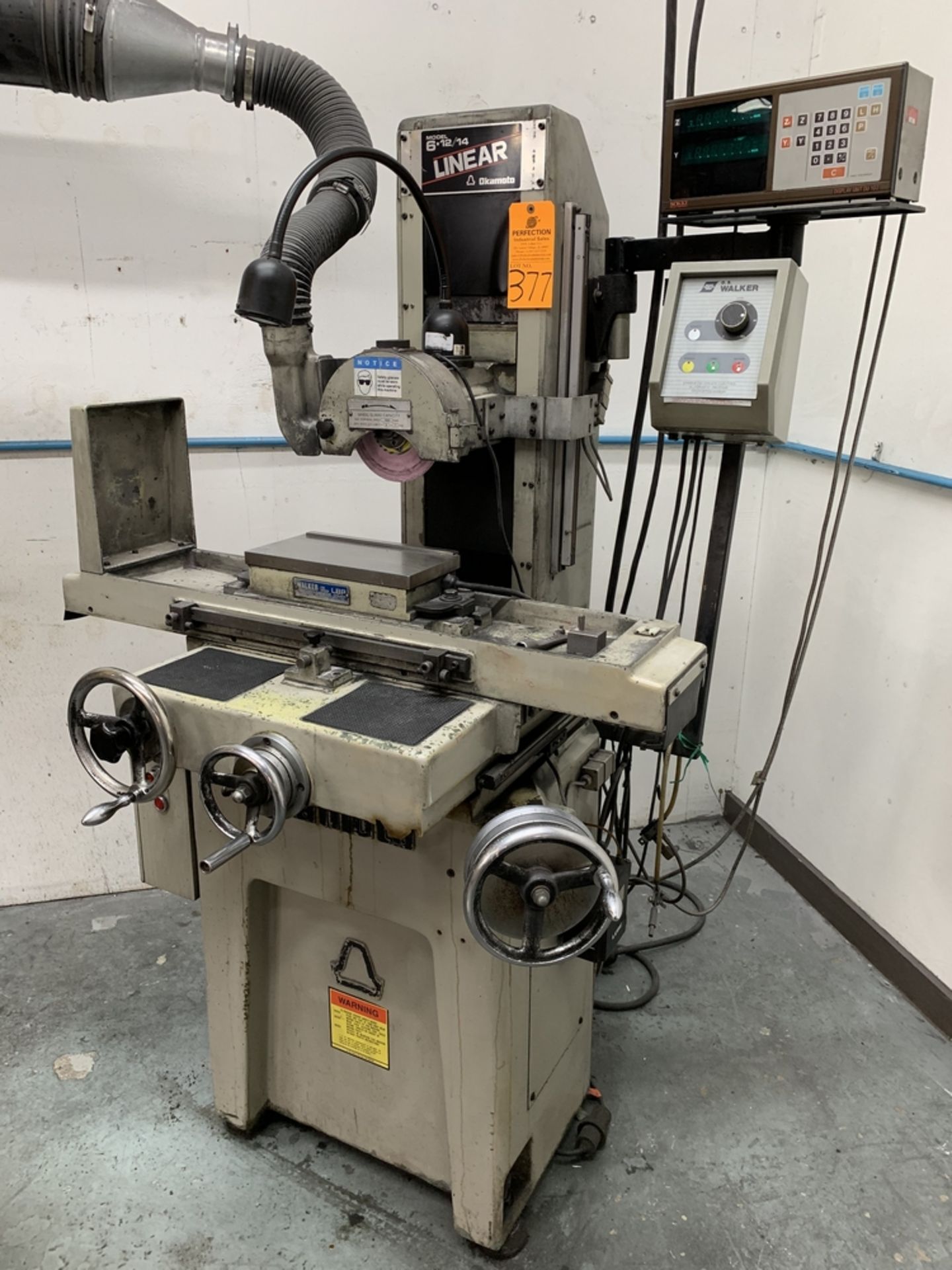 OKAMOTO PFG-612 Hand Feed Surface Grinder, s/n 25400, w/ WALKER Electro-Mag Chuck, SOKKI 2-Axis