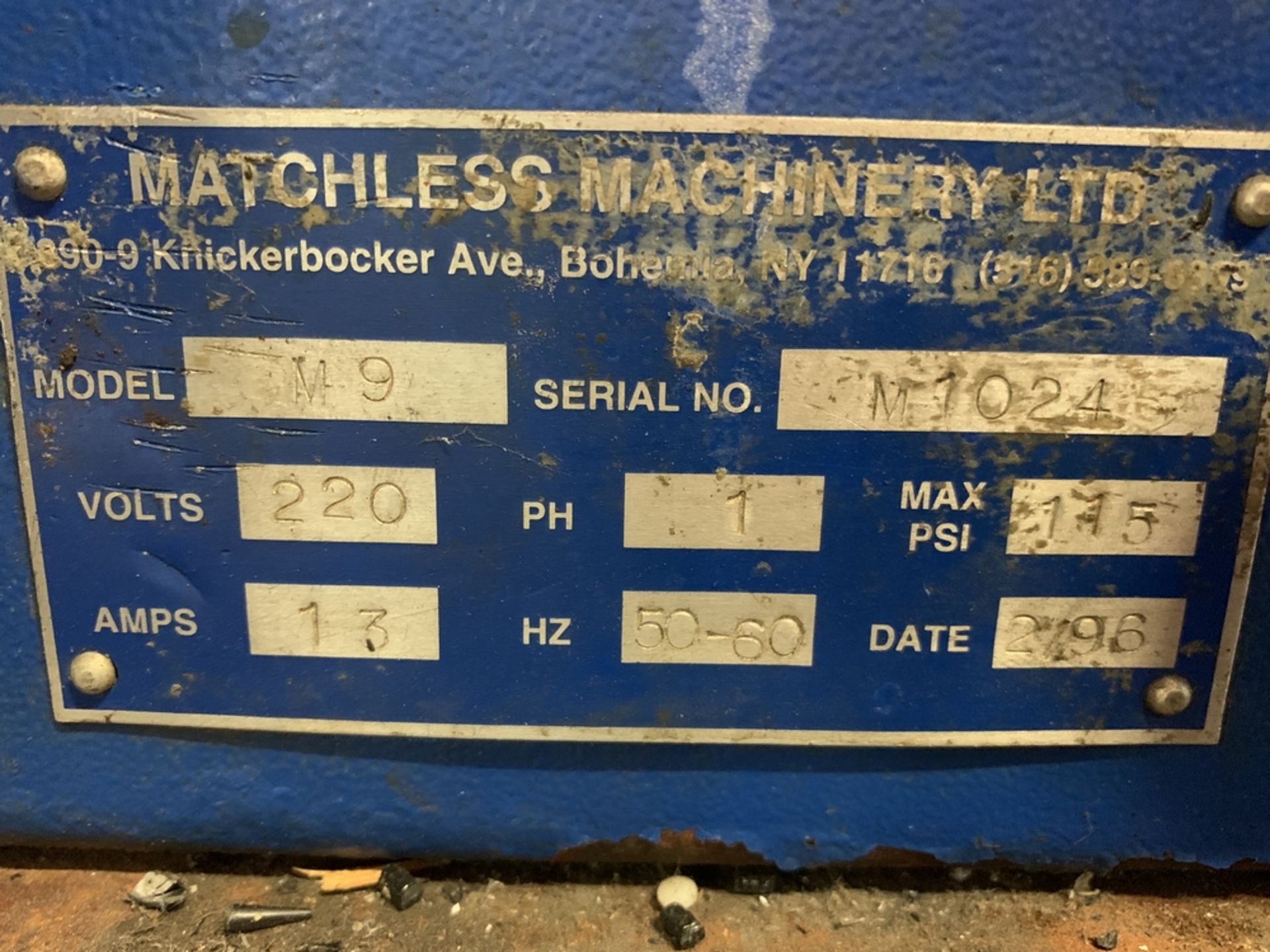 MATCHLESS M9 Benchtop Inj. Molders, s/n M-1024 BLDG #1 - Image 2 of 3